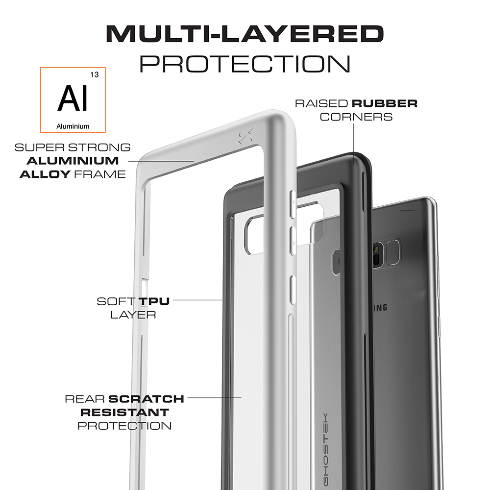 Galaxy Note 8 Rugged Heavy Duty Case ,Ghostek Atomic Slim Series for Galaxy Note 8 Rugged Heavy Duty Case | Gold