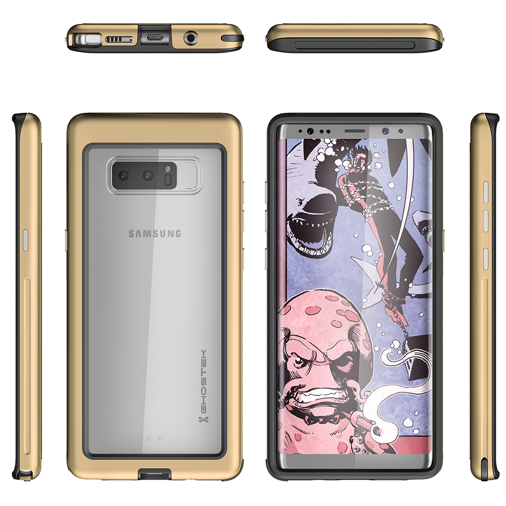 Galaxy Note 8 Rugged Heavy Duty Case ,Ghostek Atomic Slim Series for Galaxy Note 8 Rugged Heavy Duty Case | Gold