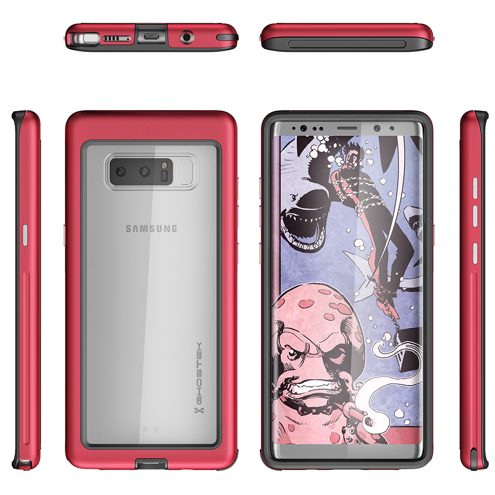 Galaxy Note 8 Rugged Heavy Duty Case ,Ghostek Atomic Slim Series for Galaxy Note 8 Rugged Heavy Duty Case | RED