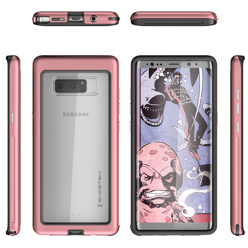 Galaxy Note 8 Rugged Heavy Duty Case ,Ghostek Atomic Slim Series for Galaxy Note 8 Rugged Heavy Duty Case | PINK