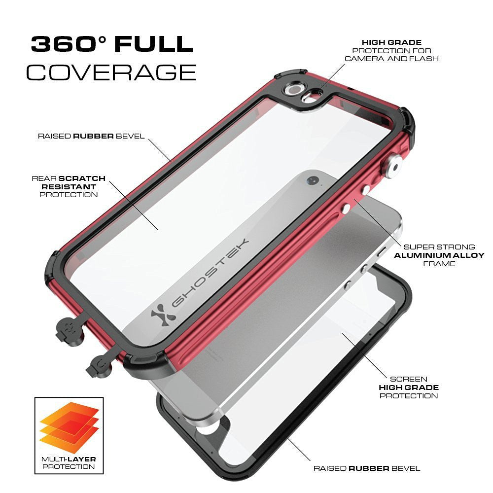 GHOSTEK - Atomic 3.0 Series Waterproof Case for Apple IPhone 7 | Red