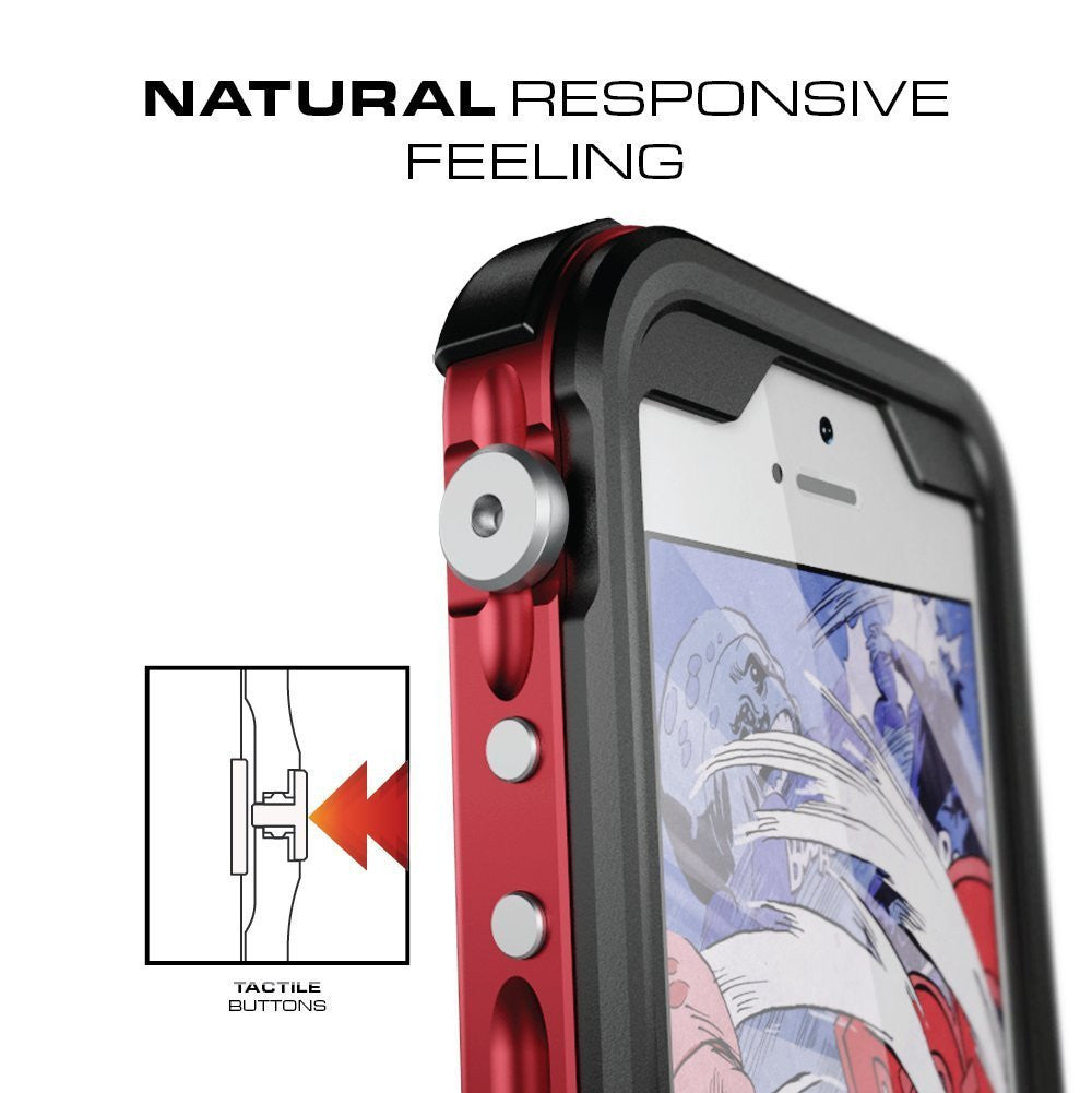 GHOSTEK - Atomic 3.0 Series Waterproof Case for Apple IPhone 7+ Plus | Red
