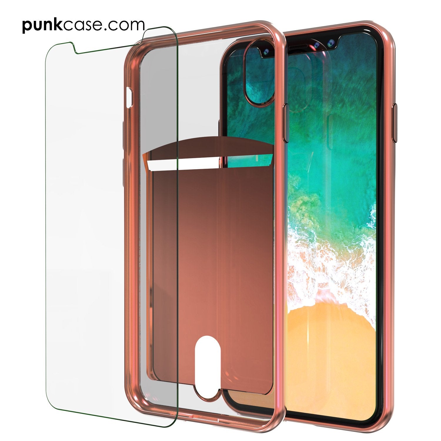 Punkcase iPhone X LUCID Series Dual Layer Armor Cover | Rose Pink