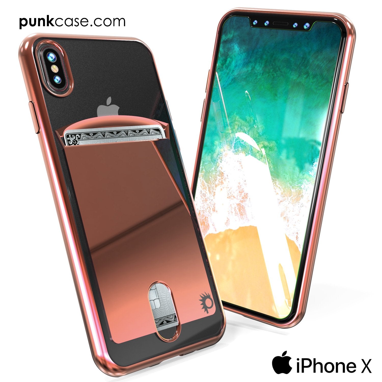 Punkcase iPhone X LUCID Series Dual Layer Armor Cover | Rose Pink