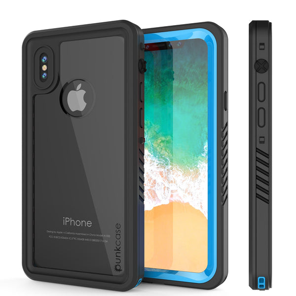 iPhone X Case, Punkcase [Extreme Series] [Slim Fit] [IP68 Certified] [Shockproof] [Snowproof] [Dirproof] Armor Cover W/ Built In Screen Protector for Apple iPhone 10 [LIGHT BLUE]