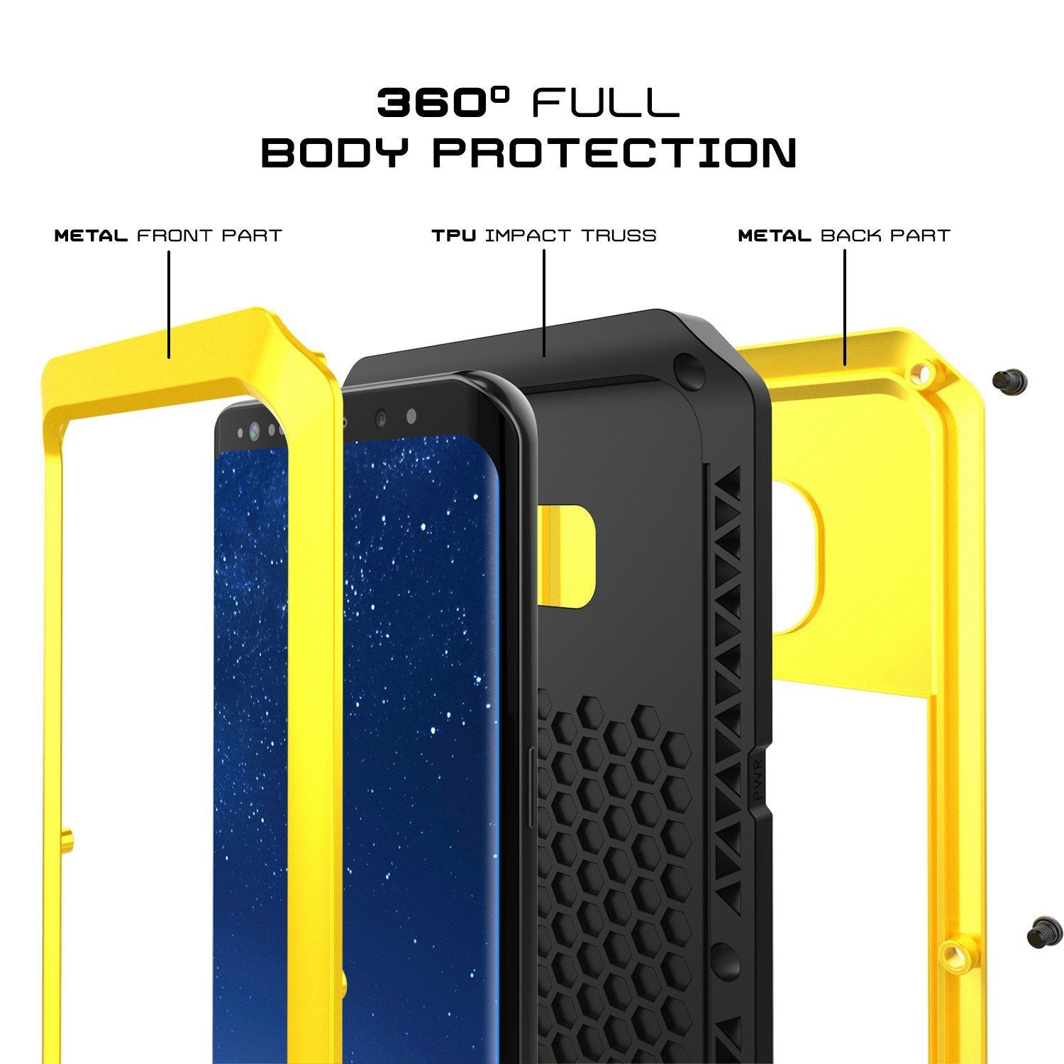 Galaxy Note 8 Case, PUNKcase Metallic Neon Shockproof Slim Metal Armor Case
