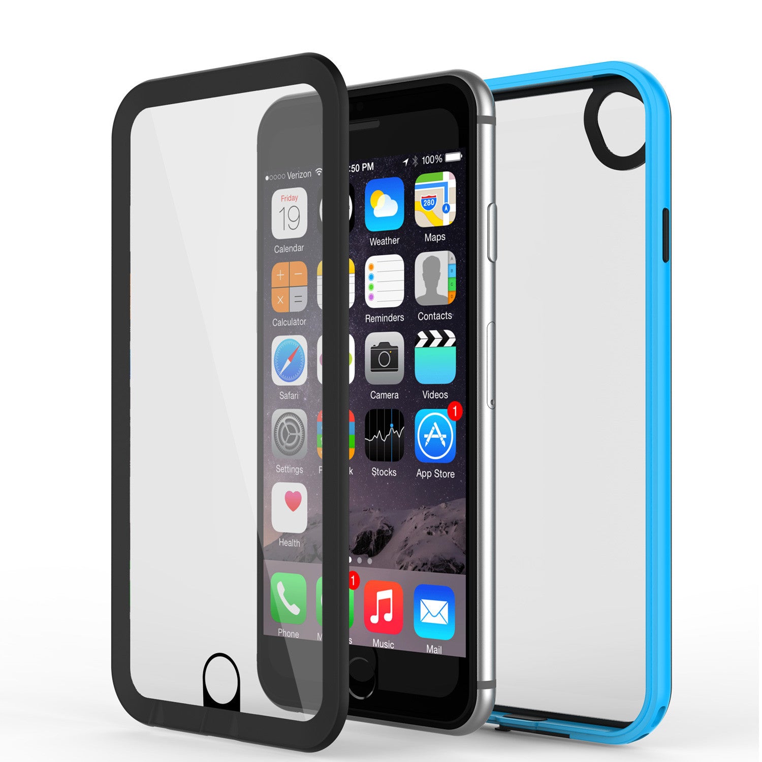 Apple iPhone 7/6s/6 Waterproof Case, PUNKcase CRYSTAL 2.0 Light Blue W/ Attached Screen Protector | Warranty