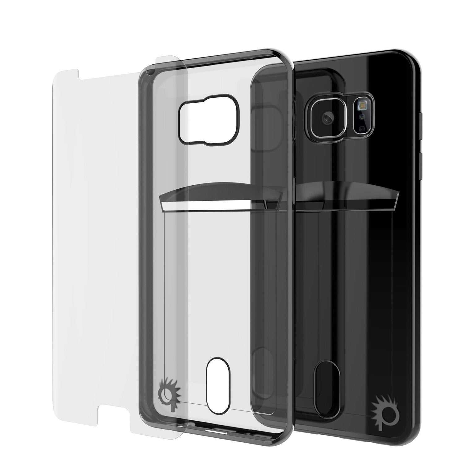Galaxy S7 EDGE Case, PUNKCASE® LUCID Black Series | Card Slot | SHIELD Screen Protector | Ultra fit