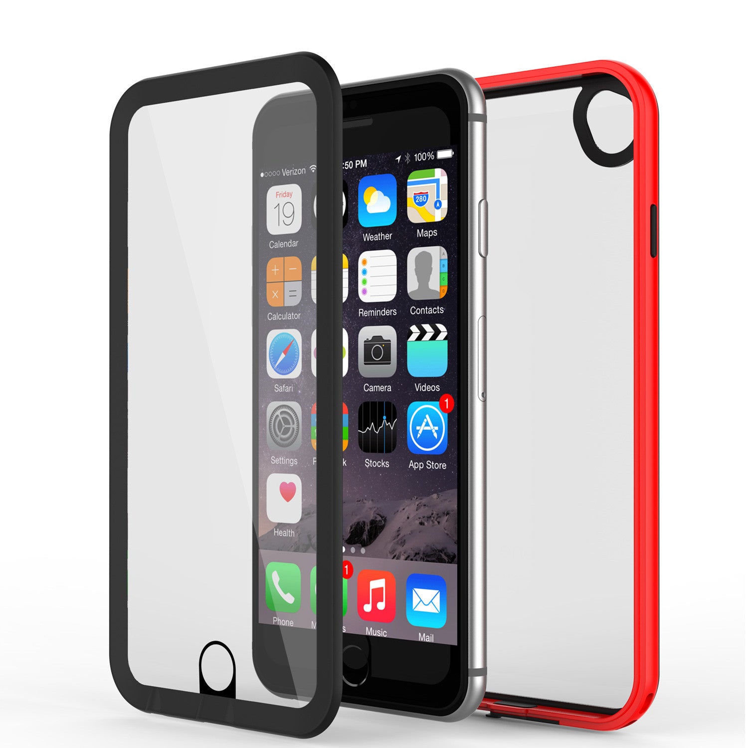 Apple iPhone 7/6s/6 Waterproof Case, PUNKcase CRYSTAL 2.0 Red W/ Attached Screen Protector | Warranty