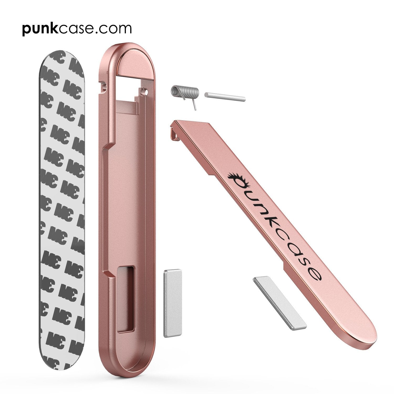 PUNKCASE FlickStick Universal Cell Phone Kickstand for all Mobile Phones & Cases with Flat Backs, One Finger Operation (Rose Gold)