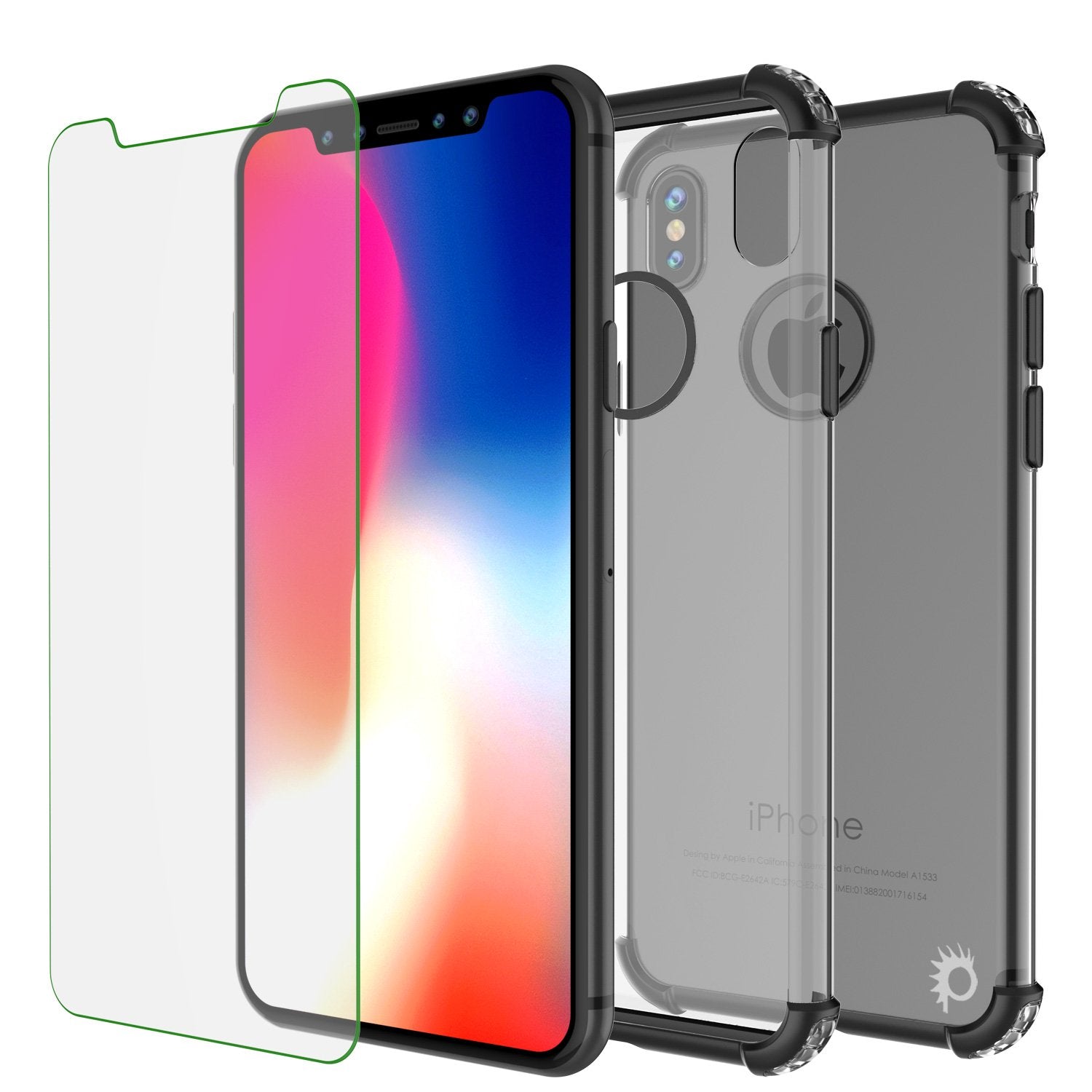 iPhone X Case, Punkcase BLAZE Black Series Protective Cover W/ PunkShield Screen Protector