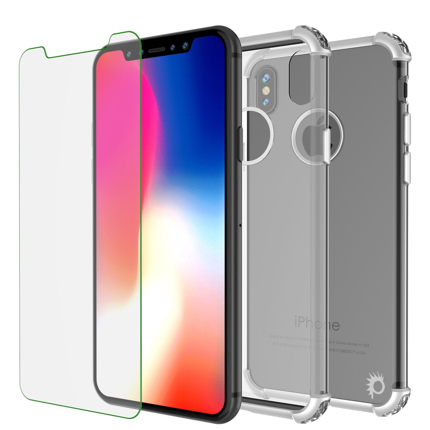 iPhone X Case, Punkcase BLAZE Silver Series Protective Cover W/ PunkShield Screen Protector