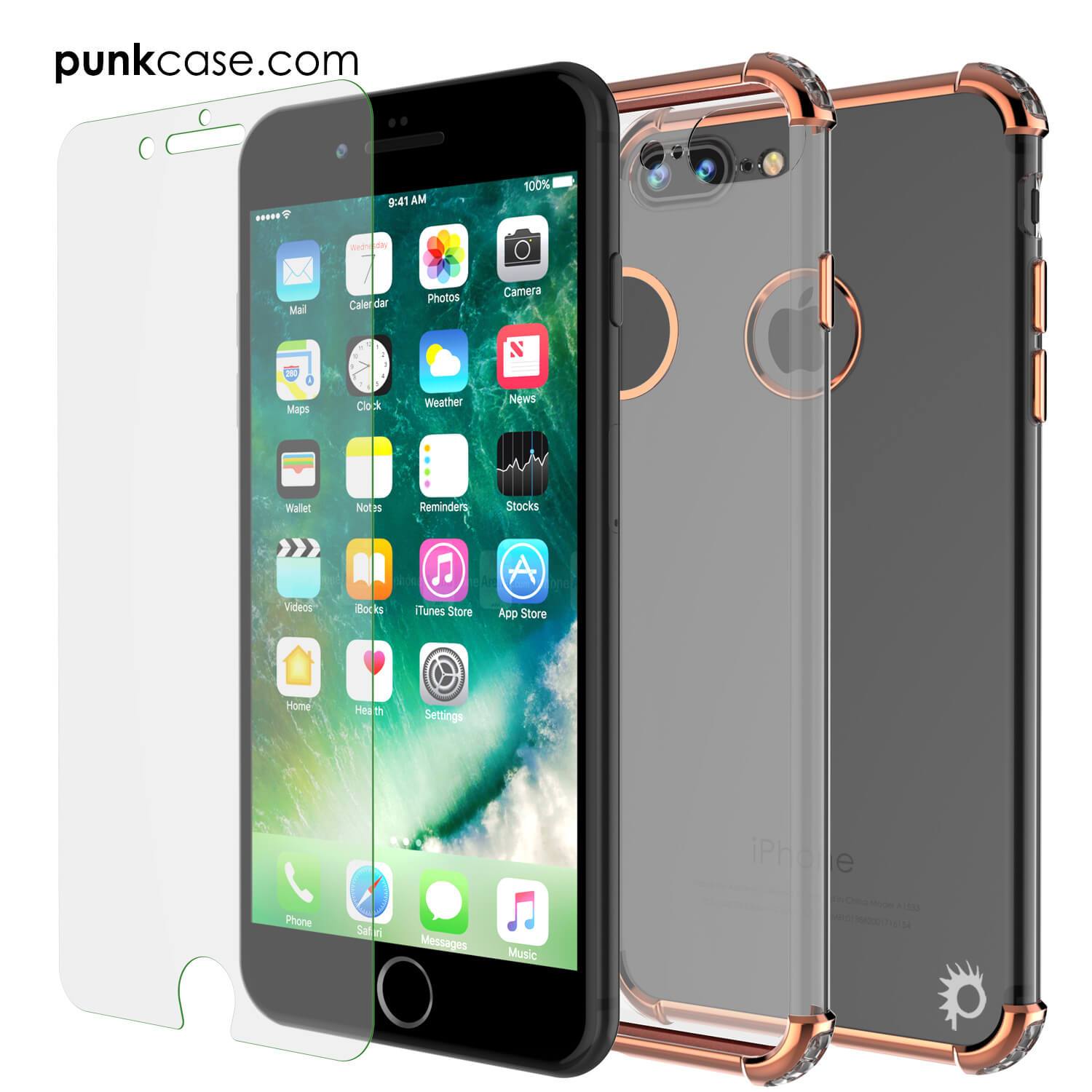 iPhone 8 PLUS Case, Punkcase BLAZE RoseGold Series Protective Cover W/ PunkShield Screen Protector