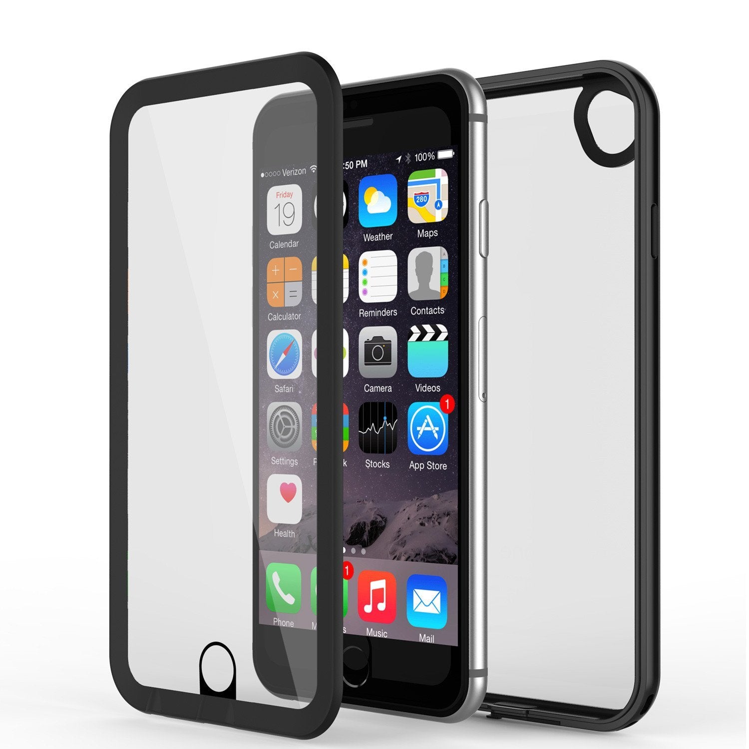 Apple iPhone 8 Waterproof Case, PUNKcase CRYSTAL 2.0 Black W/ Attached Screen Protector | Warranty