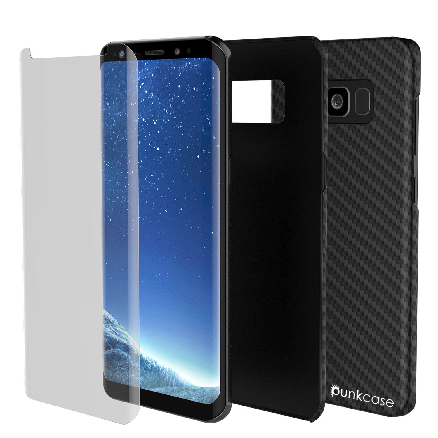Galaxy S8 Plus Case, PunkCase CarbonShield, Jet Black