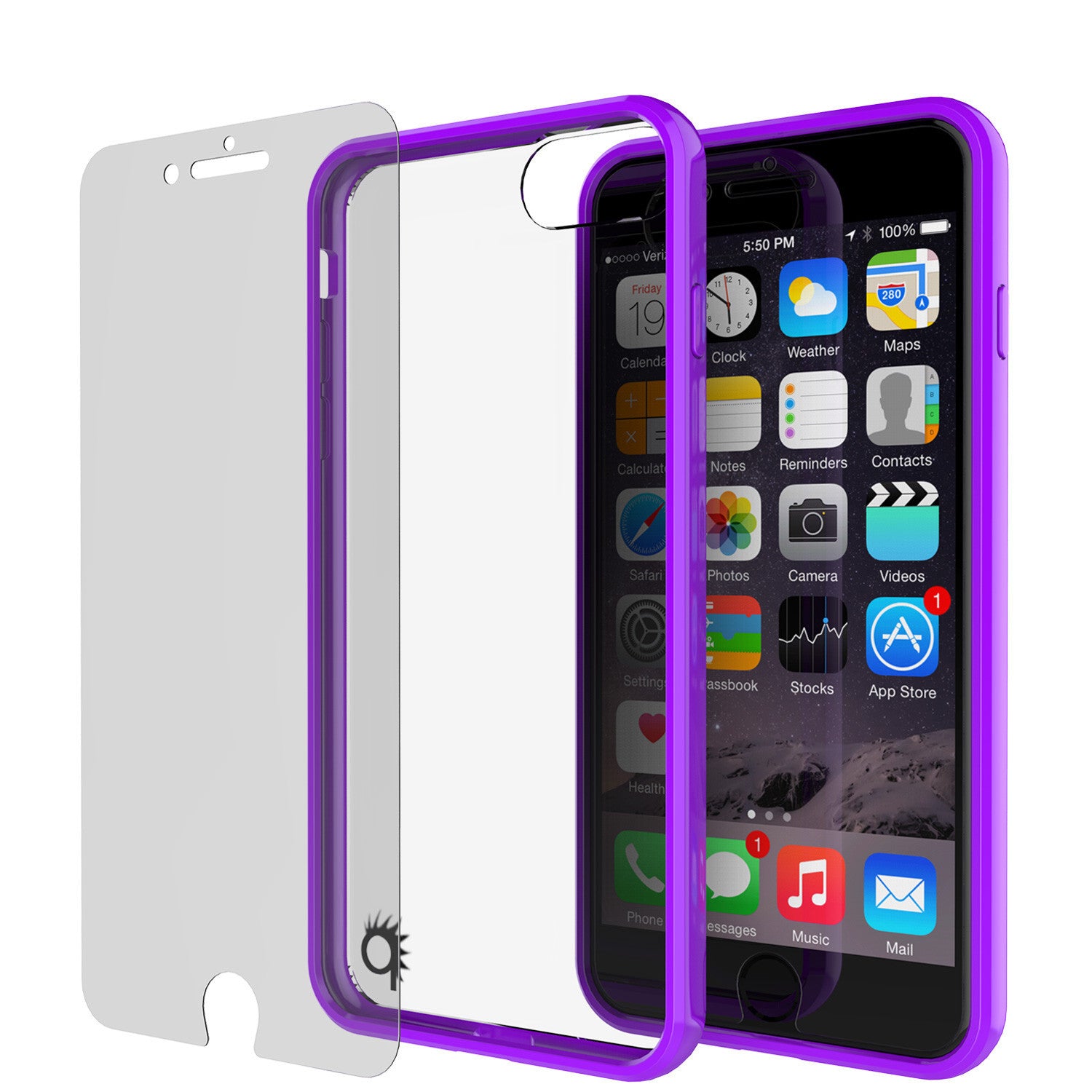 PUNKCASE - Lucid 2.0 Series Slick Frame Case for Apple IPhone 7+ Plus | Purple