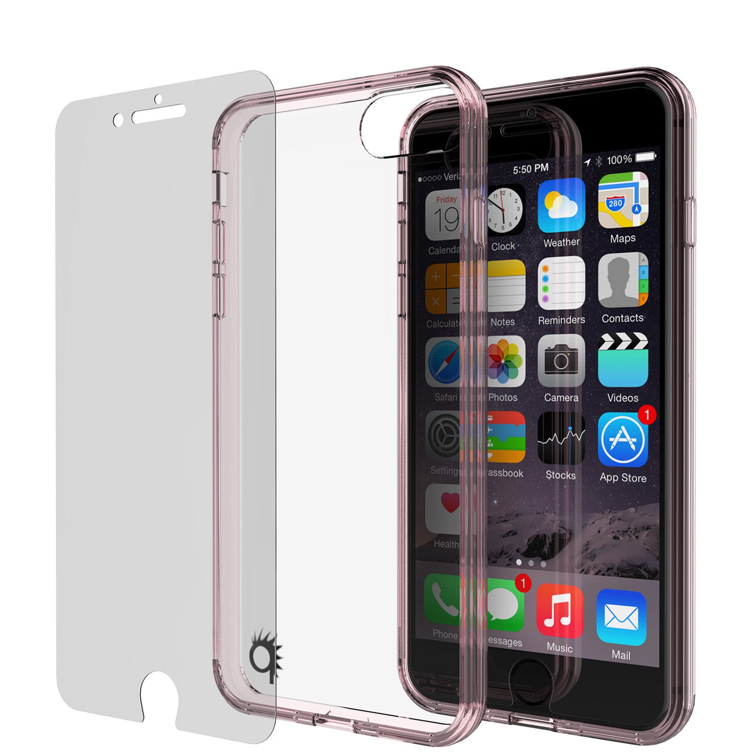 PUNKCASE - Lucid 2.0 Series Slick Frame Case for Apple IPhone 7+ Plus | Crystal Pink