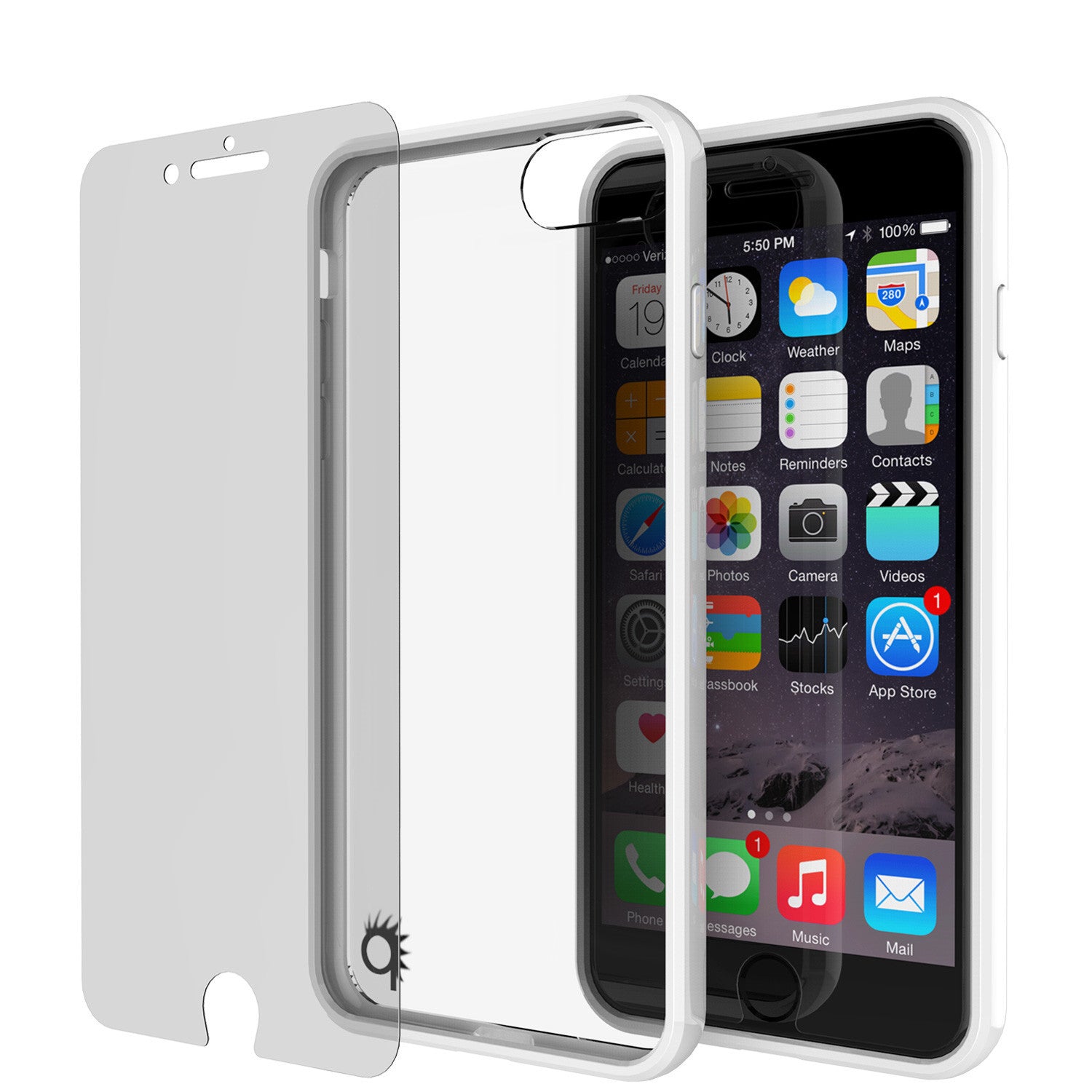 PUNKCASE - Lucid 2.0 Series Slick Frame Case for Apple IPhone 7+ Plus | White