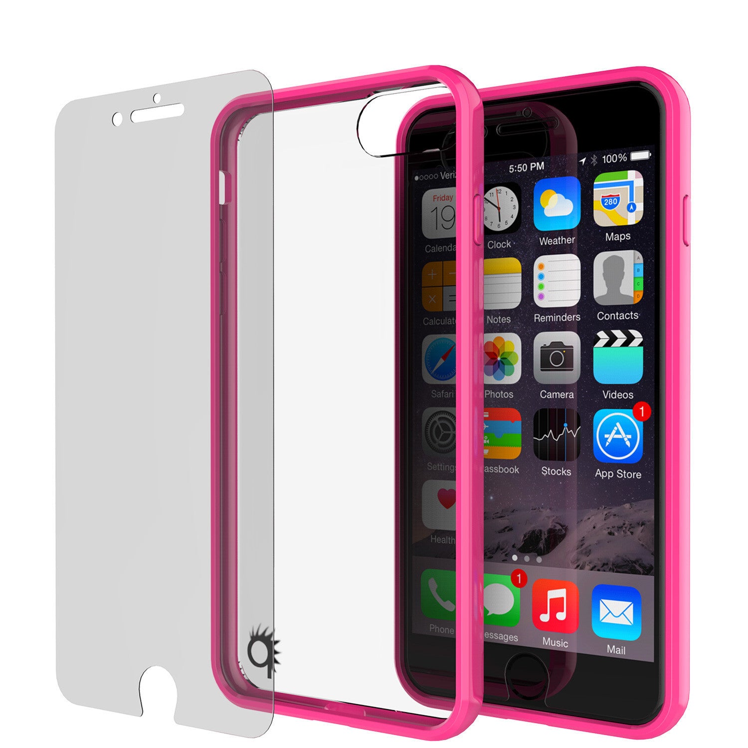PUNKCASE - Lucid 2.0 Series Slick Frame Case for Apple IPhone 7+ Plus | Pink