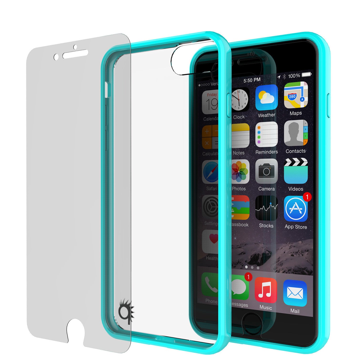 PUNKCASE - Lucid 2.0 Series Slick Frame Case for Apple IPhone 7+ Plus | Teal