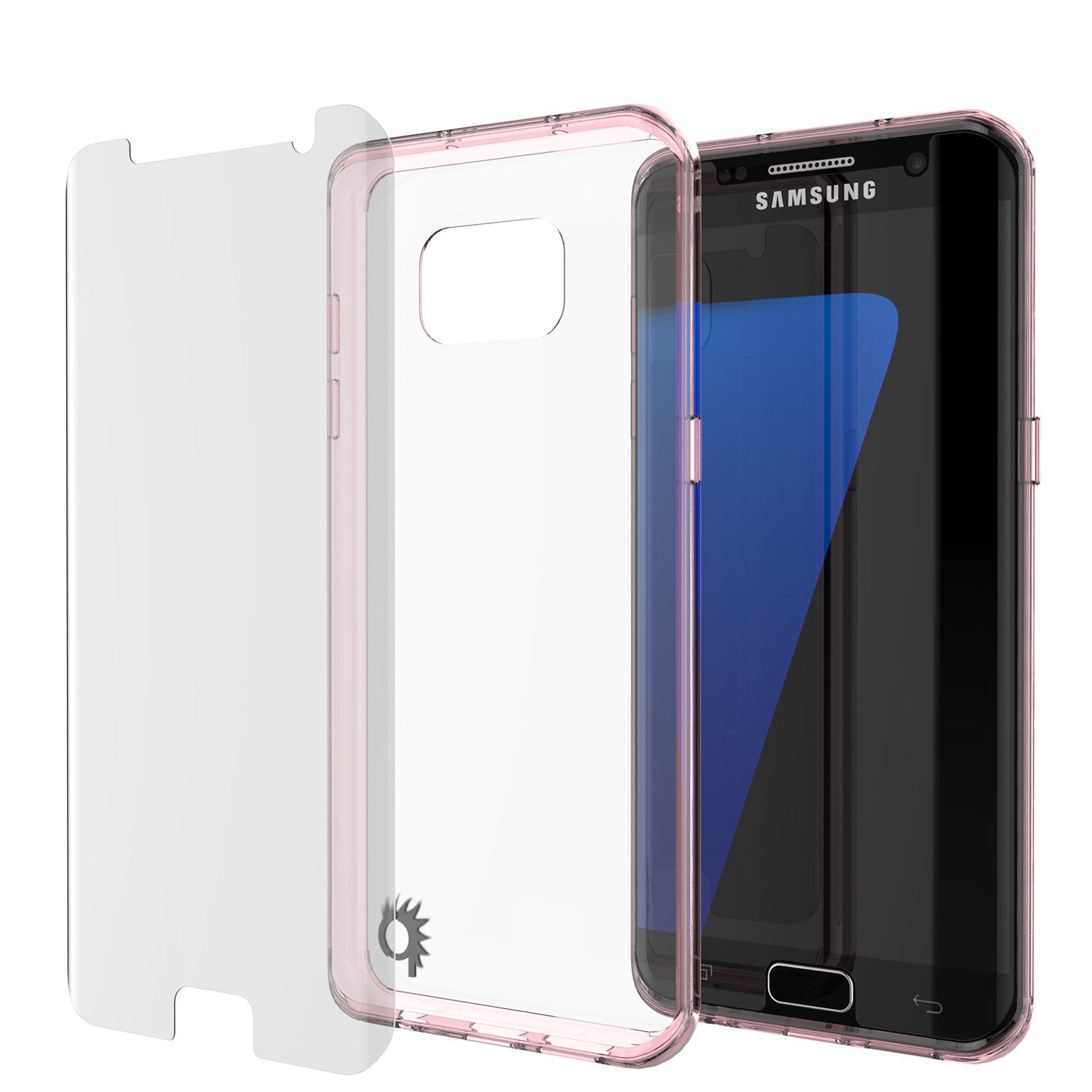 PUNKCASE - Lucid 2.0 Series Slick Frame Case for Samsung S7 Edge | Crystal Pink