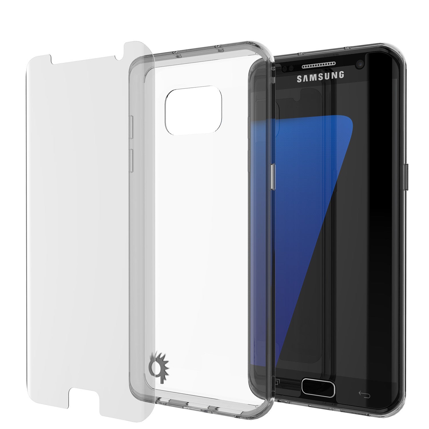 PUNKCASE - Lucid 2.0 Series Slick Frame Case for Samsung S7 Edge | Crystal Black
