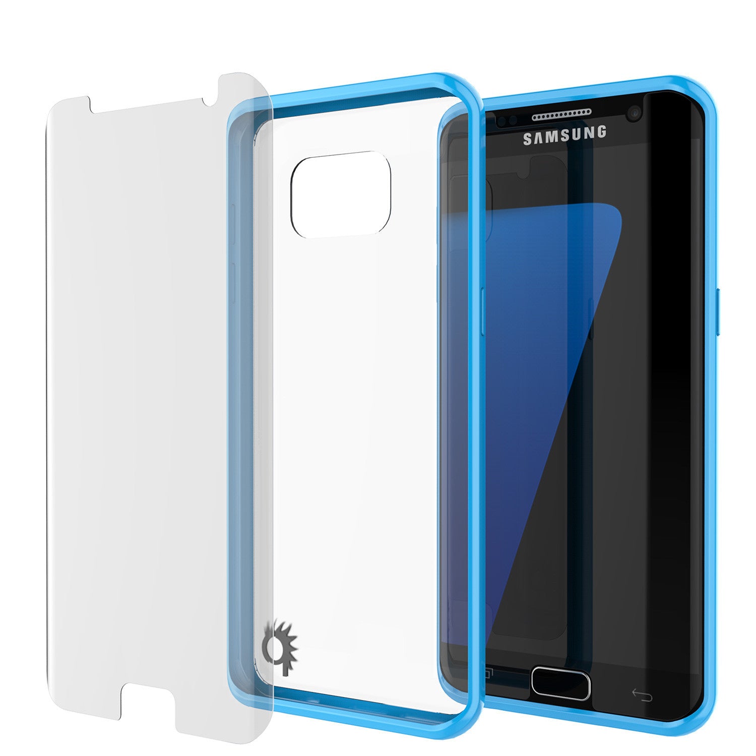 PUNKCASE - Lucid 2.0 Series Slick Frame Case for Samsung S7 Edge | Light Blue