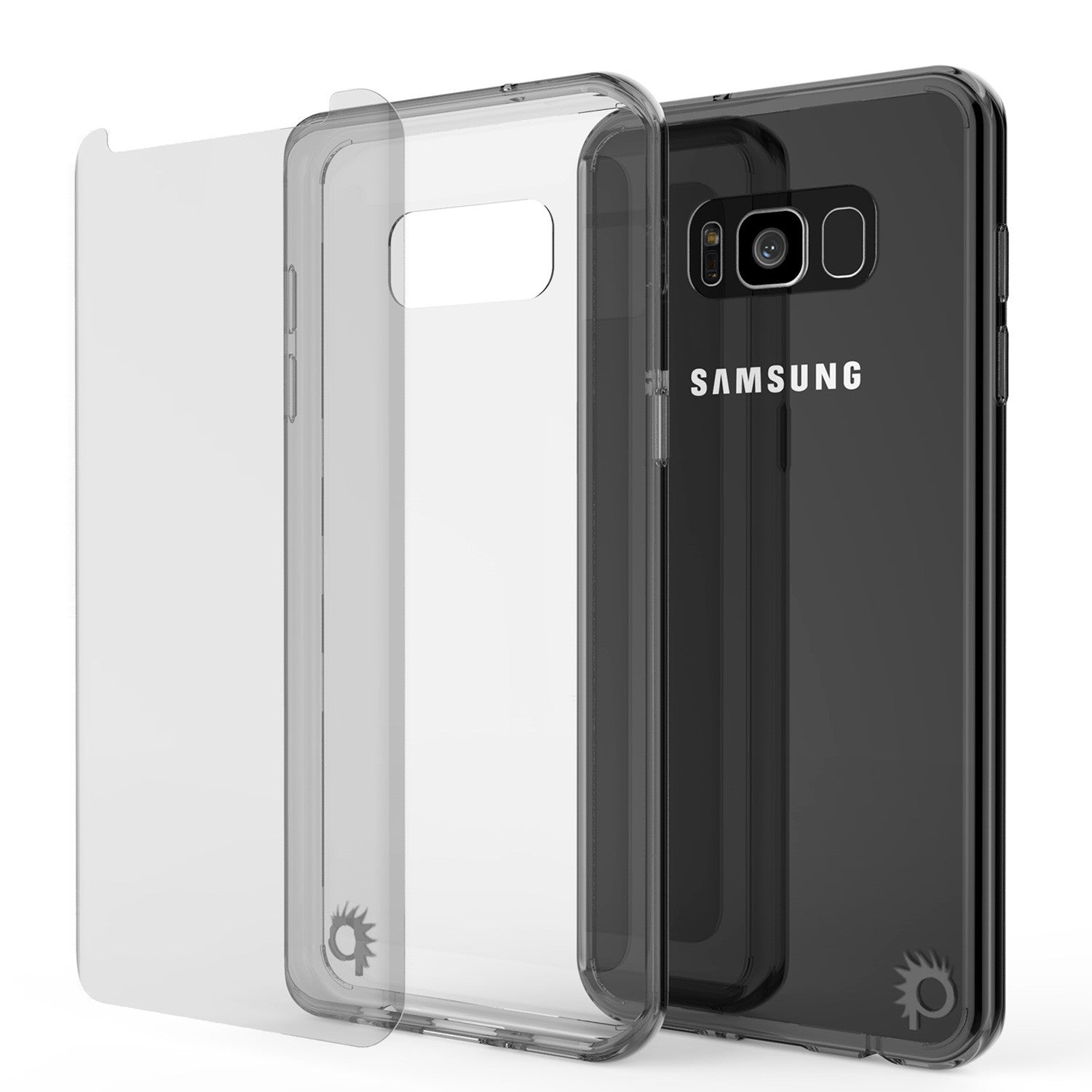 S8 Case Punkcase® LUCID 2.0 Crystal Black Series w/ PUNK SHIELD Screen Protector | Ultra Fit