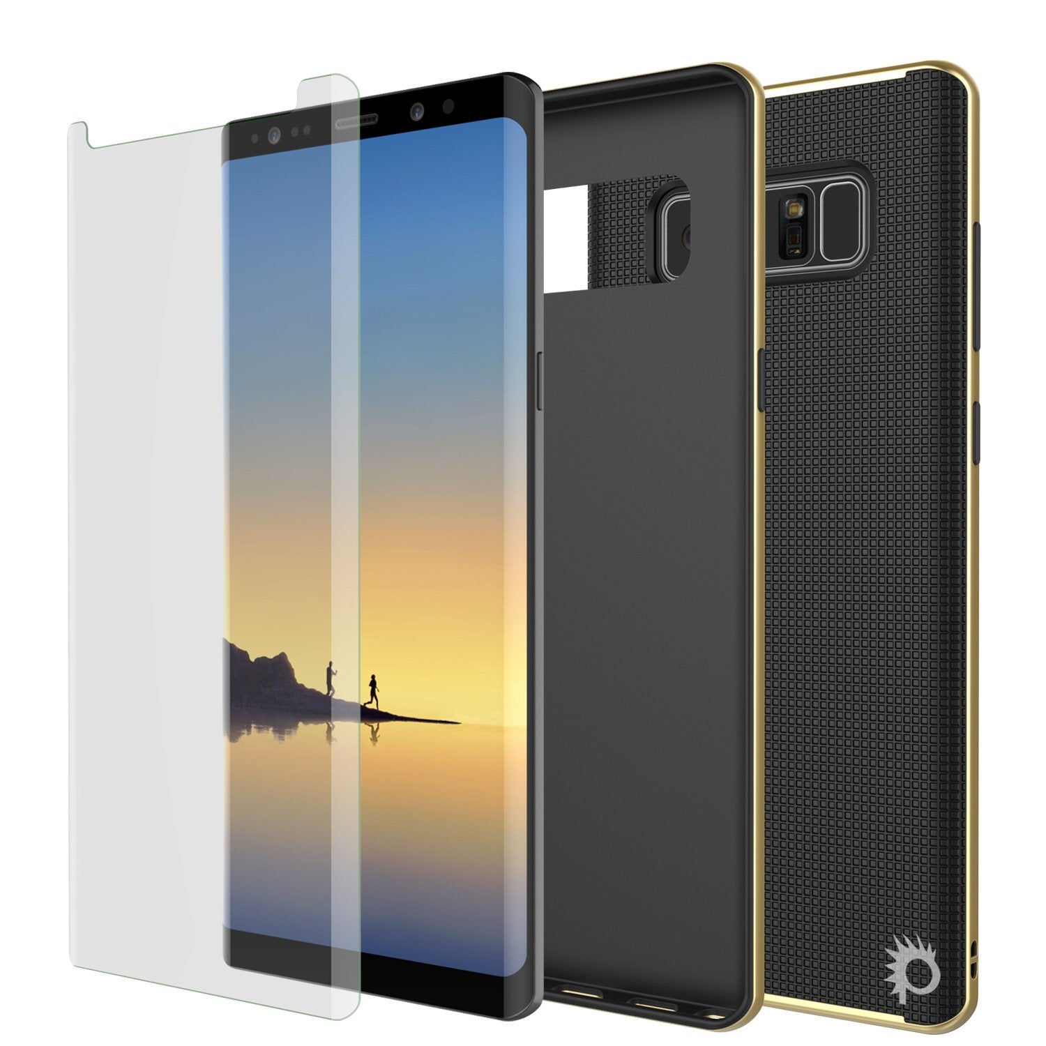 Galaxy Note 8 Case, PunkCase Stealth Gold Series Hybrid 3-Piece Shockproof Dual Layer Cover