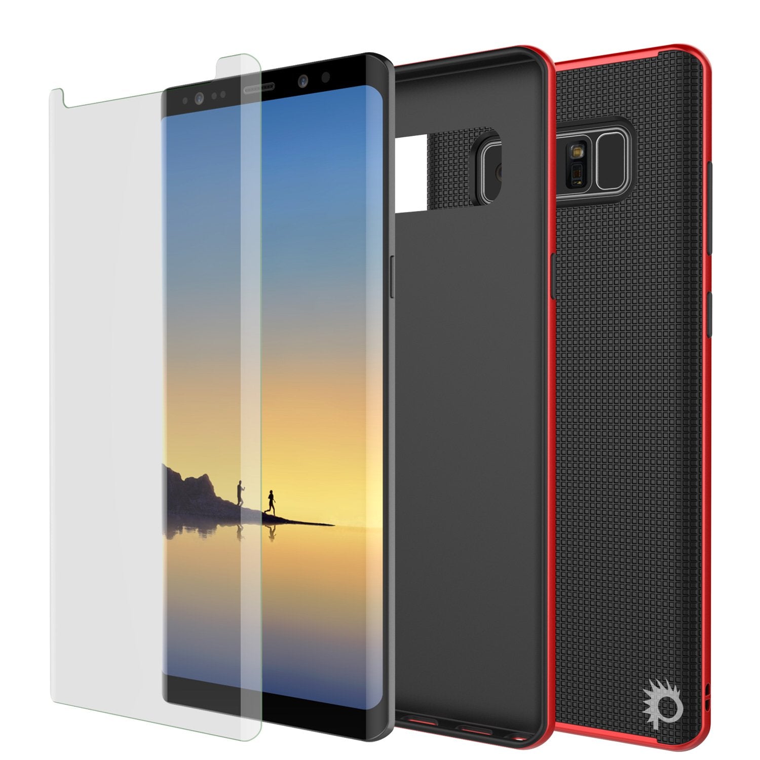 Galaxy Note 8 Case, PunkCase Stealth Red Series Hybrid 3-Piece Shockproof Dual Layer Cover