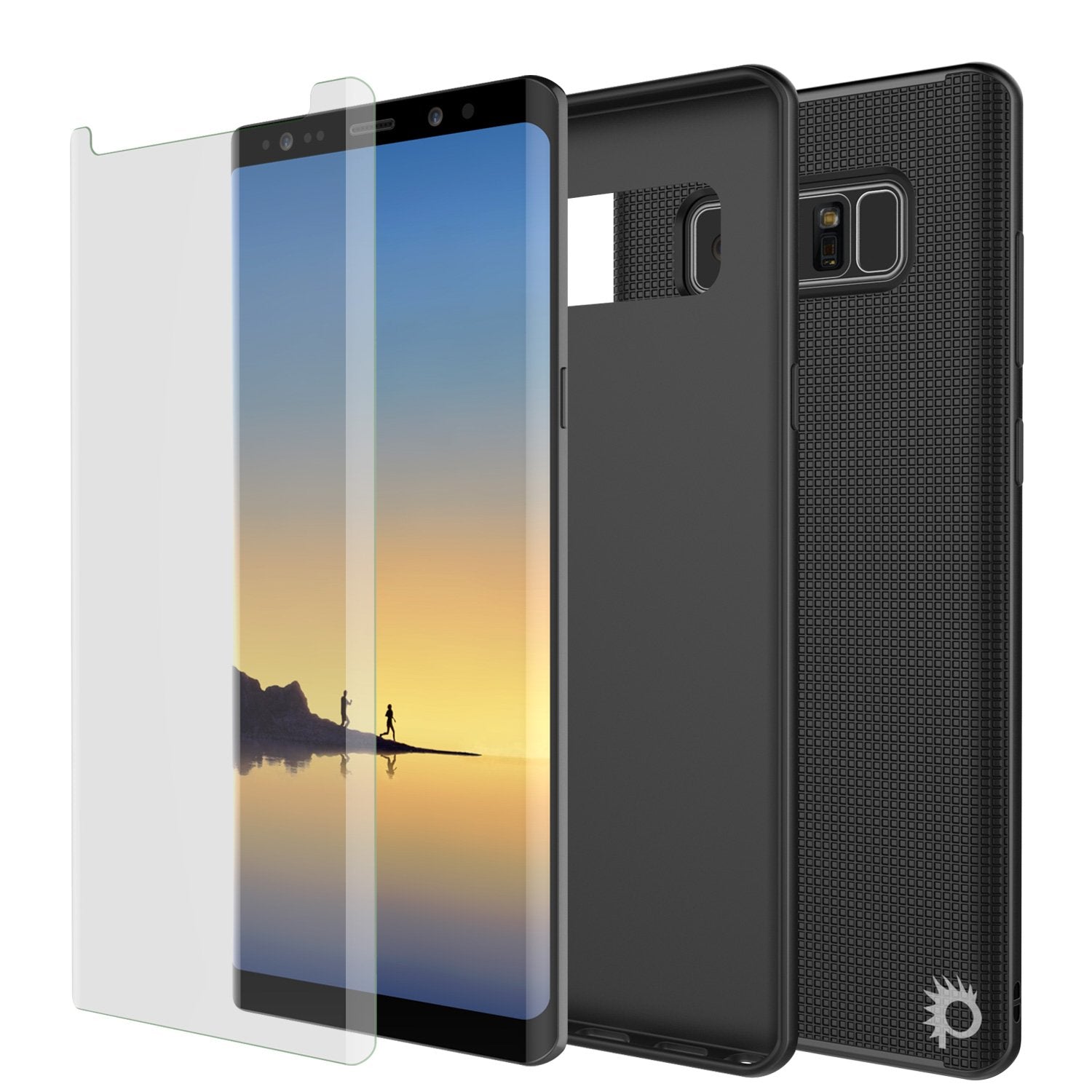 Galaxy Note 8 Case, PunkCase Stealth Black Series Hybrid 3-Piece Shockproof Dual Layer Cover