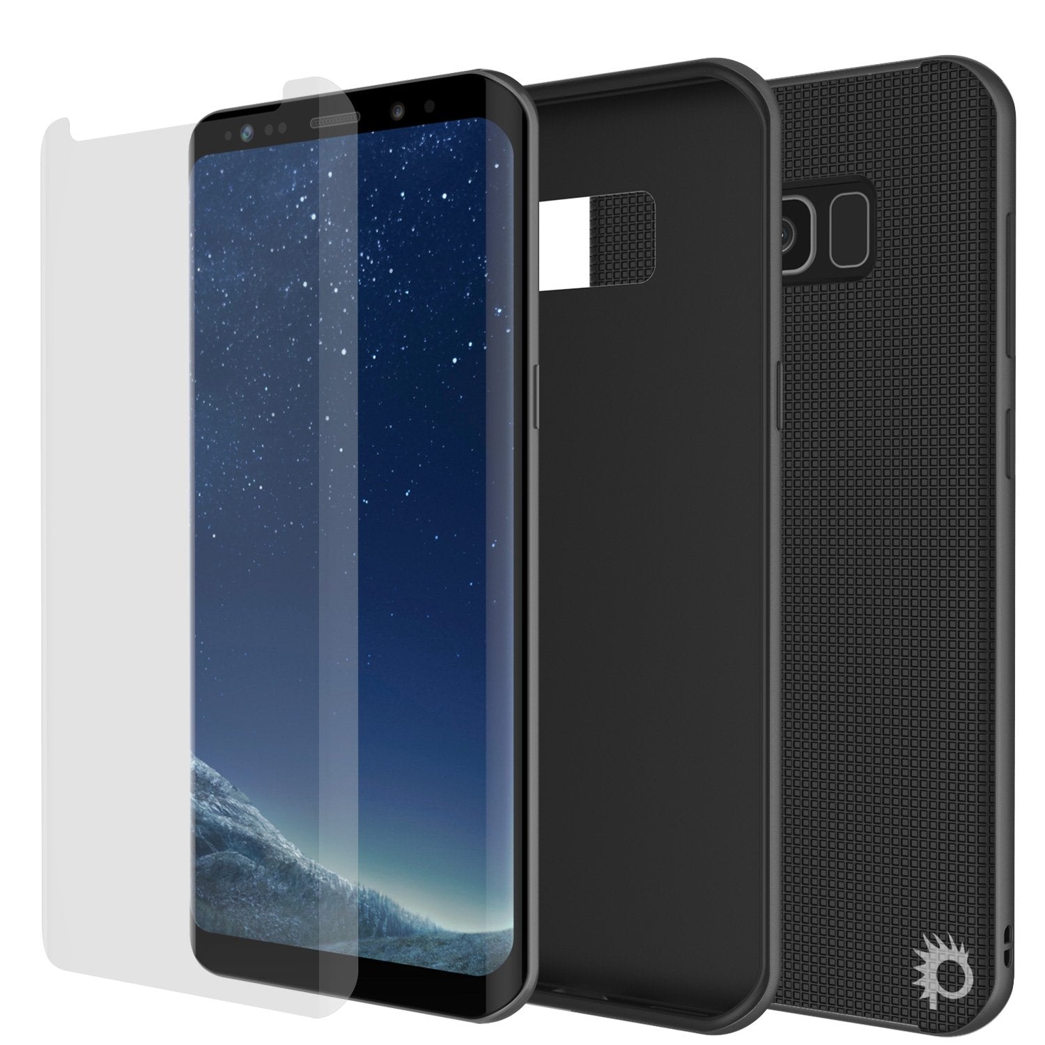 Galaxy S8 Case, PunkCase Stealth Grey Series Hybrid 3-Piece Shockproof Dual Layer Cover