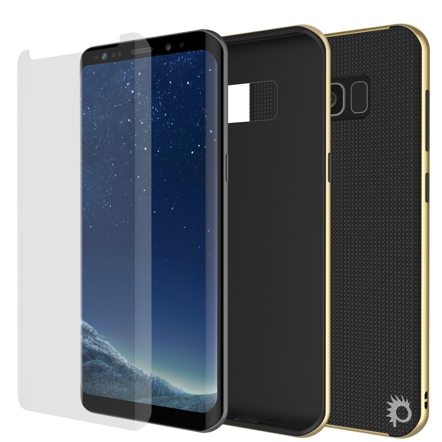 Galaxy S8 Case, PunkCase Stealth Gold Series Hybrid 3-Piece Shockproof Dual Layer Cover
