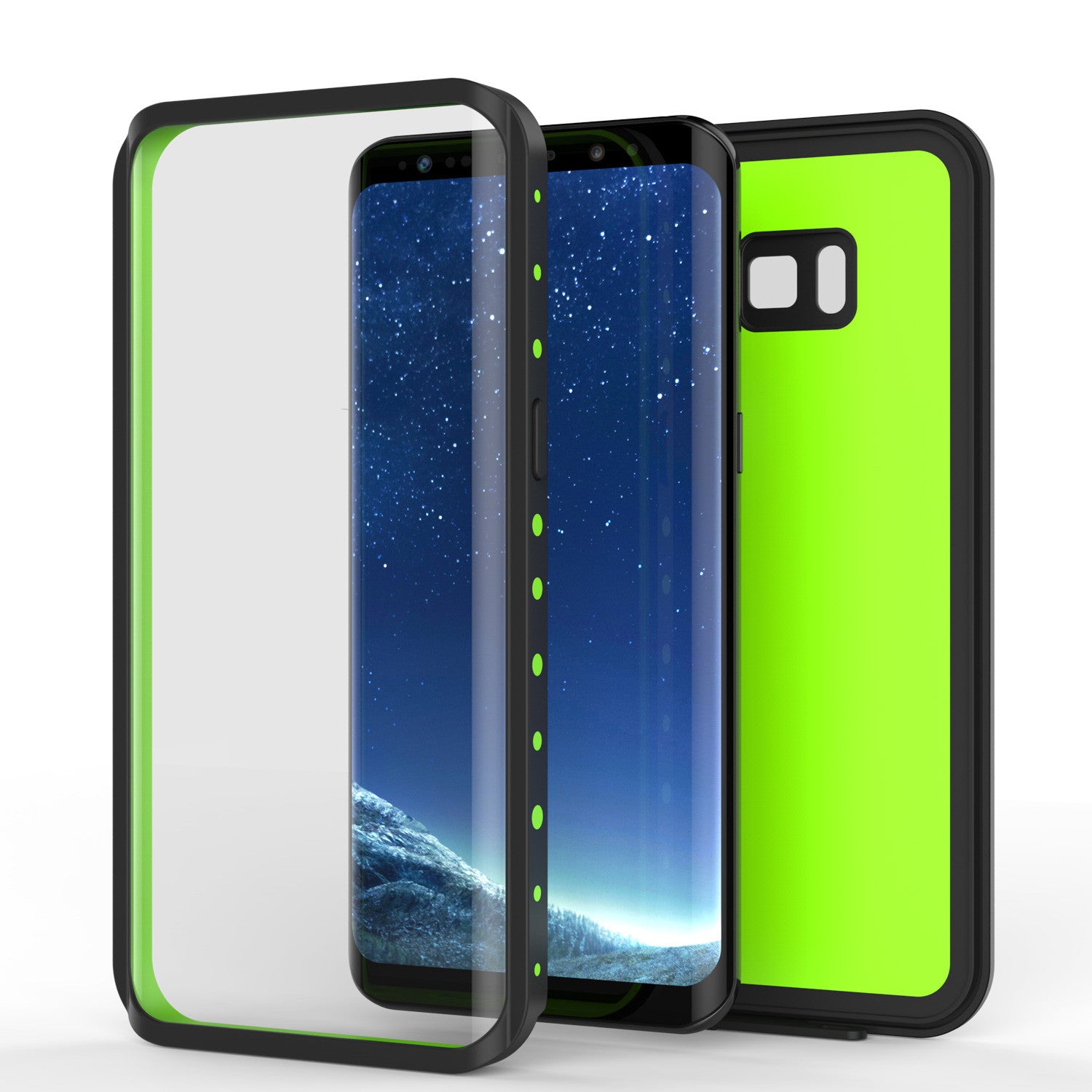 Galaxy S8 Plus Waterproof Case PunkCase StudStar Light Green