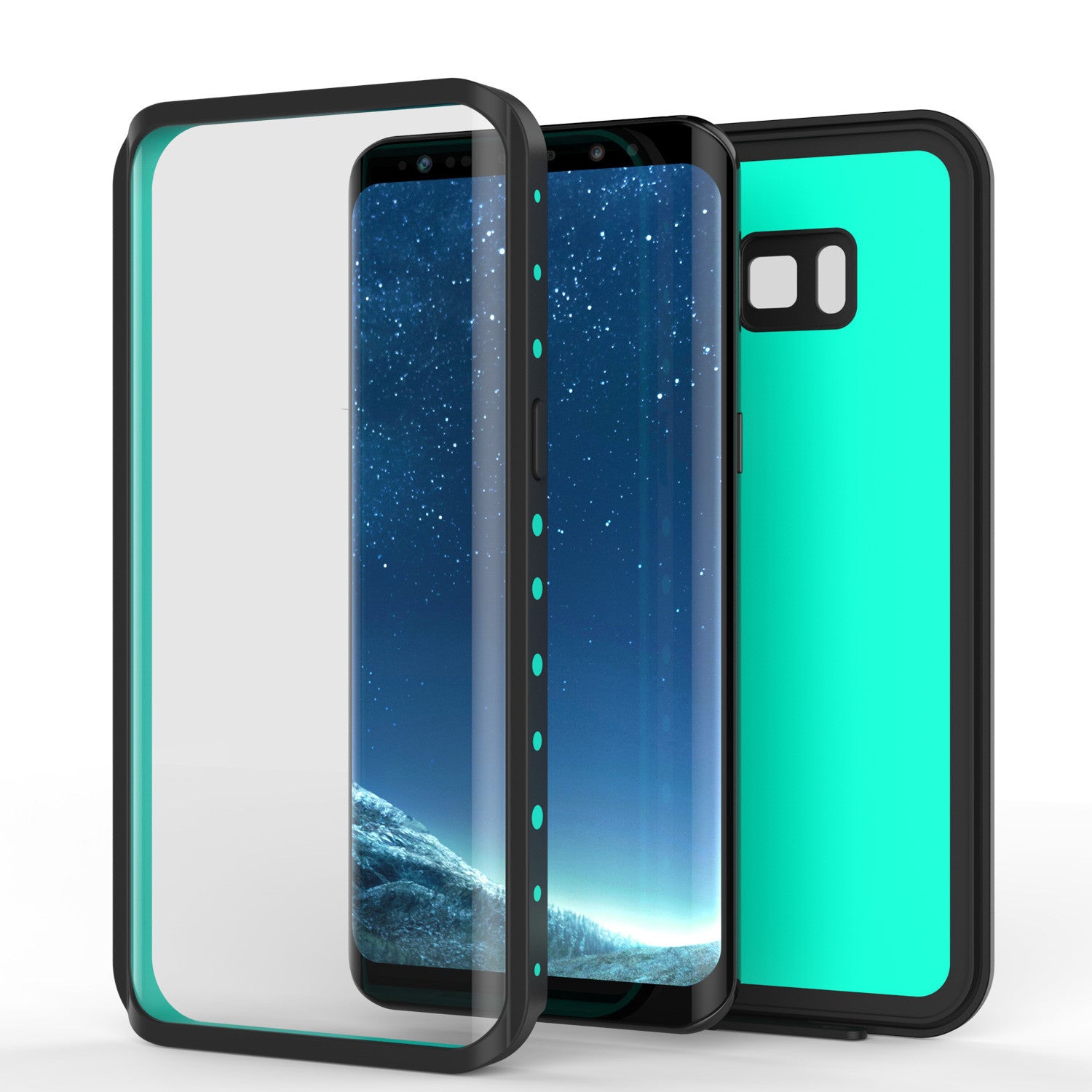 Galaxy S8 Plus Waterproof Case PunkCase StudStar Teal