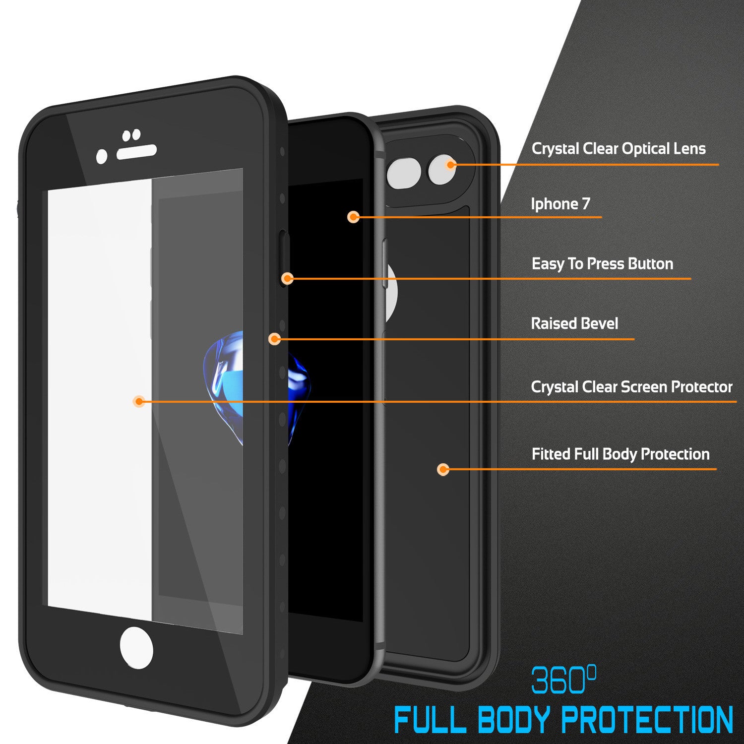 PUNKCASE - Studstar Series Snowproof Case for Apple IPhone 7 | Black