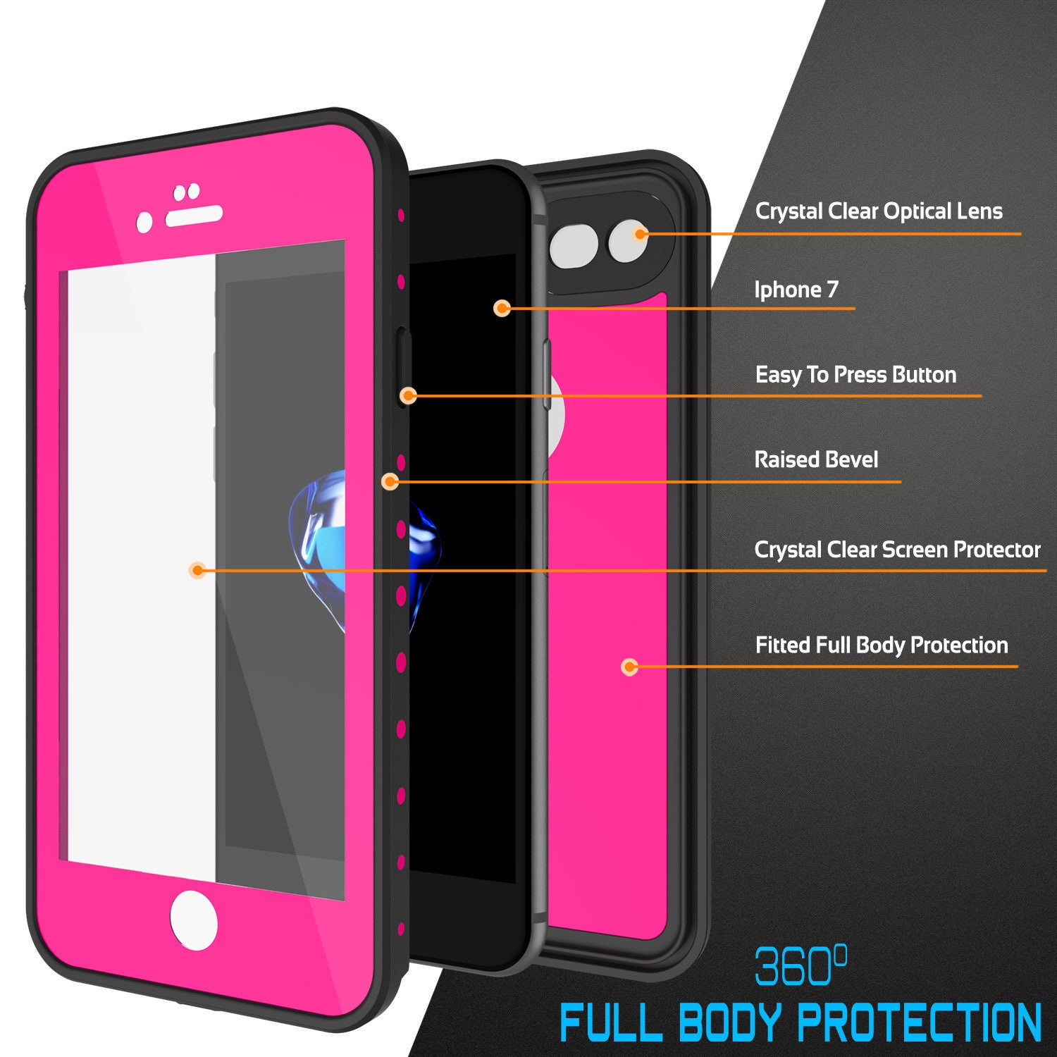 PUNKCASE - Studstar Series Snowproof Case for Apple IPhone 7 | Pink