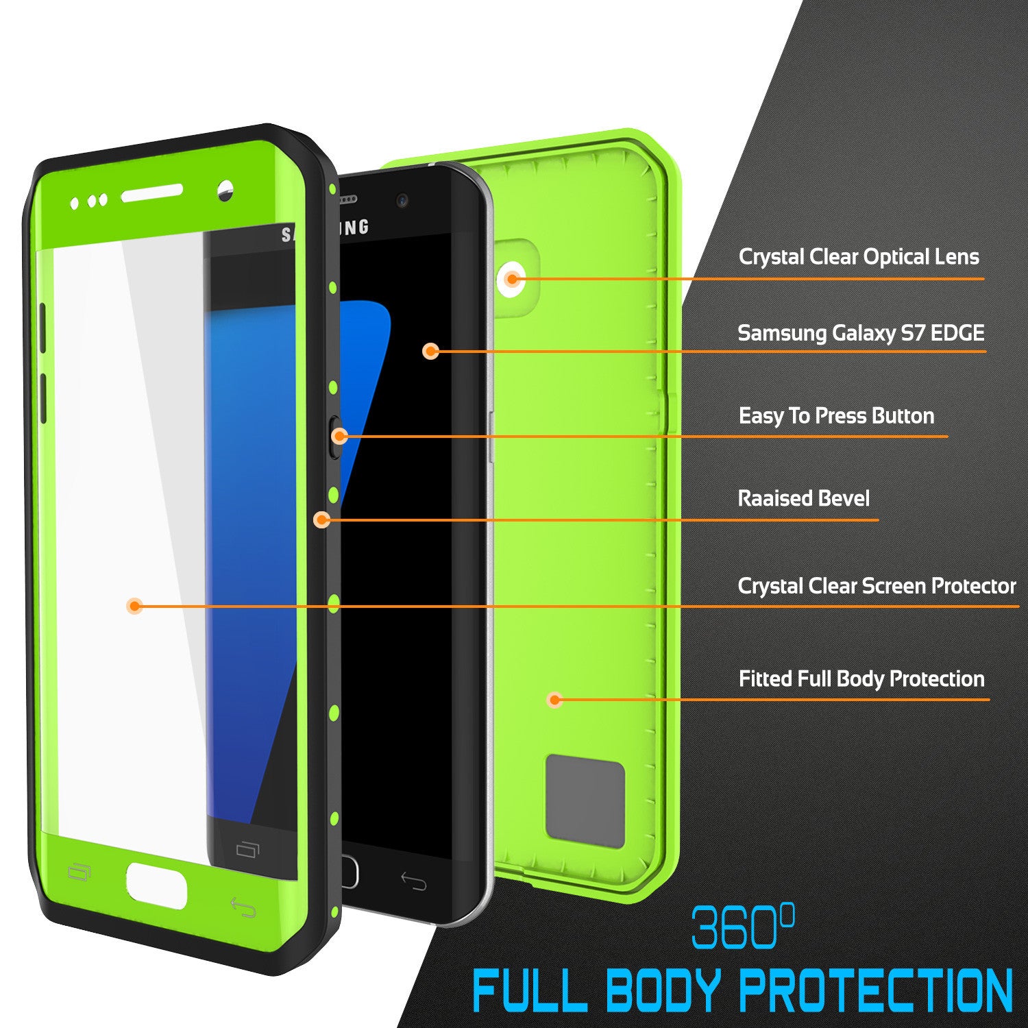 PUNKCASE - Studstar Series Snowproof Case for Galaxy S7 Edge | Light Green