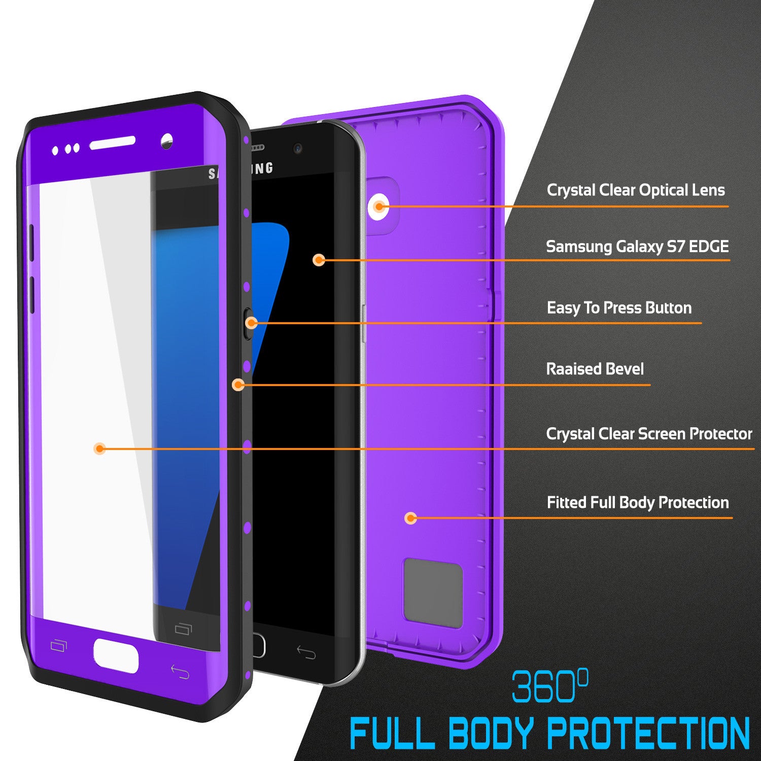 PUNKCASE - Studstar Series Snowproof Case for Galaxy S7 Edge | Purple
