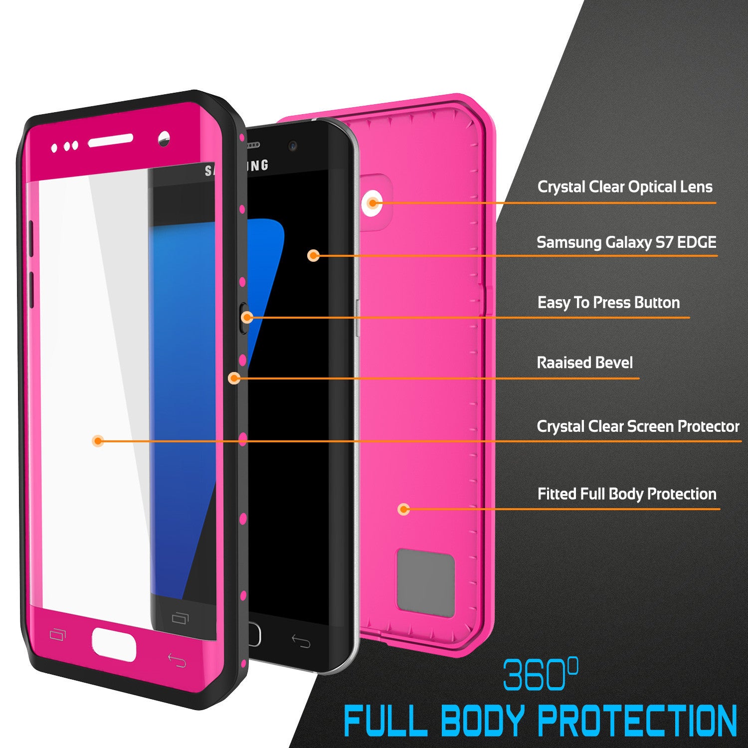 PUNKCASE - Studstar Series Snowproof Case for Galaxy S7 Edge | Pink