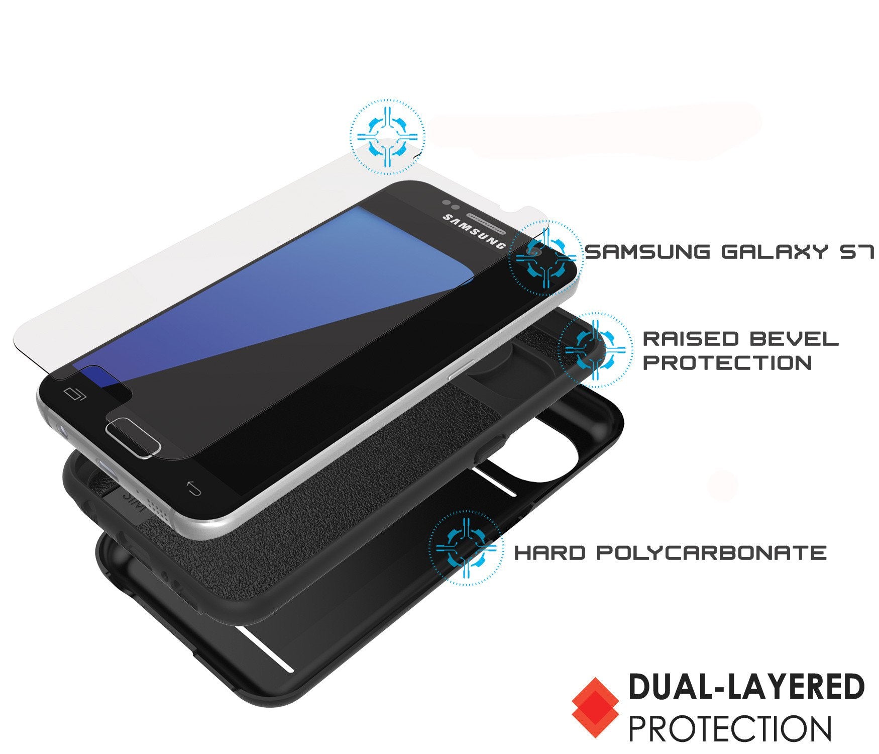 Punkcase Galaxy S7 EDGE Slim Armor Soft Cover | CLUTCH Black Series