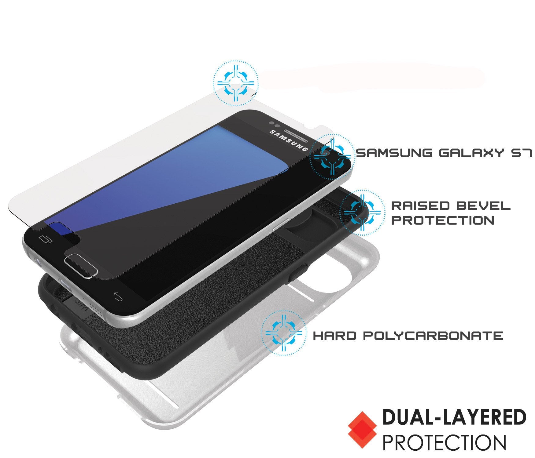 Punkcase Galaxy S7 EDGE Slim Armor Soft Cover | CLUTCH White Series