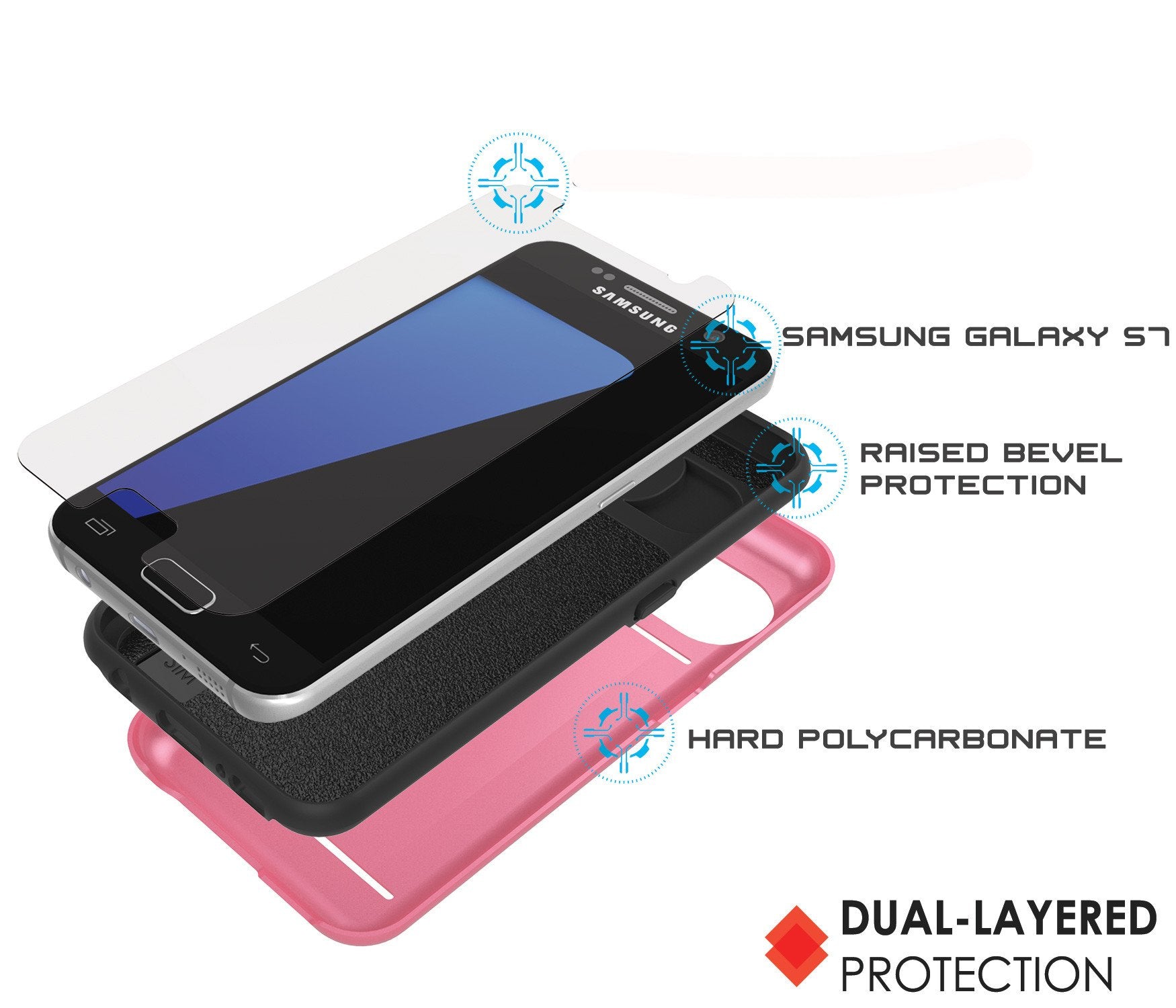 Punkcase Galaxy S7 EDGE Slim Armor Soft Cover | CLUTCH Pink Series
