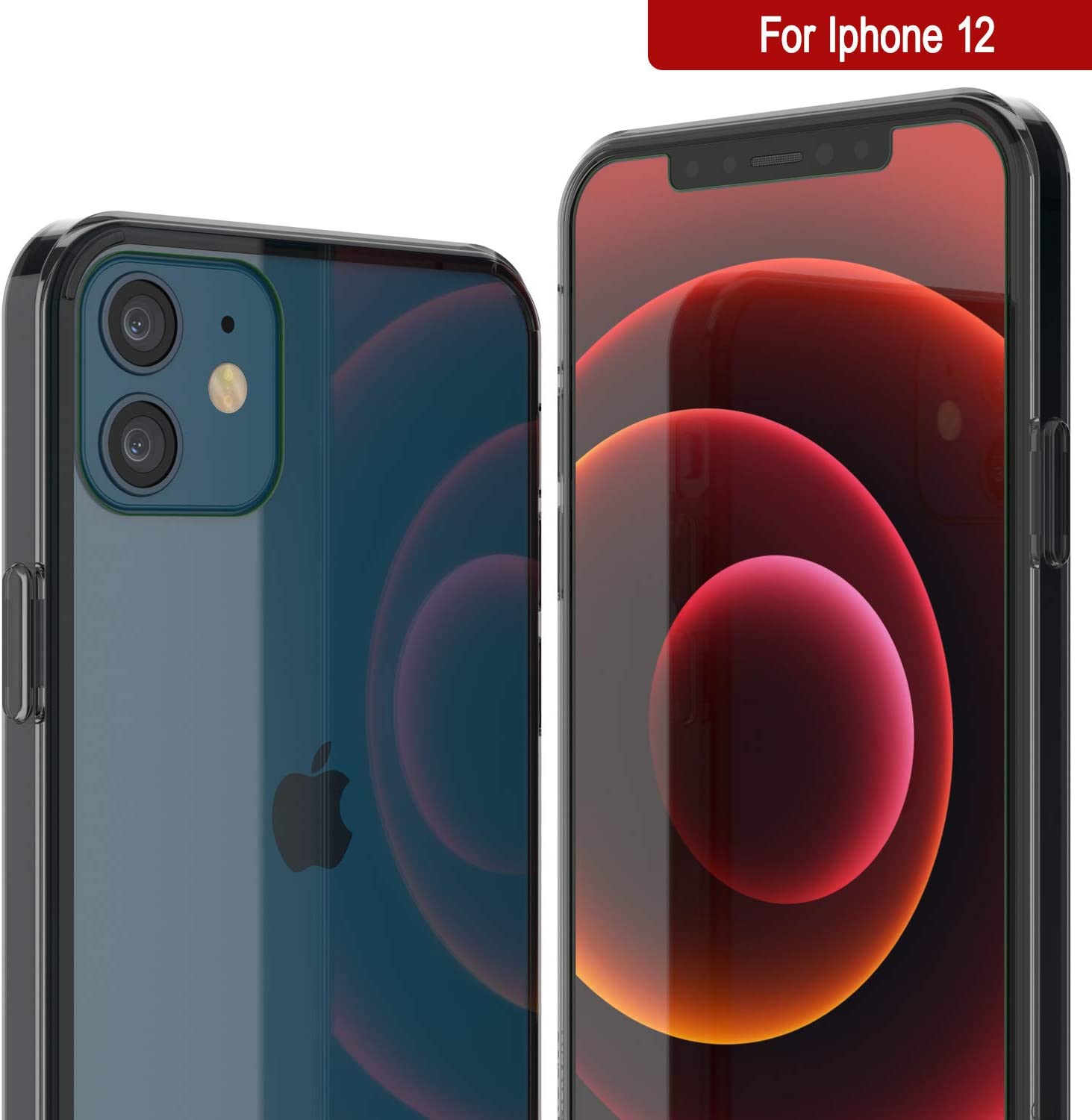 iPhone 12 Case Punkcase® LUCID 2.0 Crystal Black Series w/ PUNK SHIELD Screen Protector | Ultra Fit
