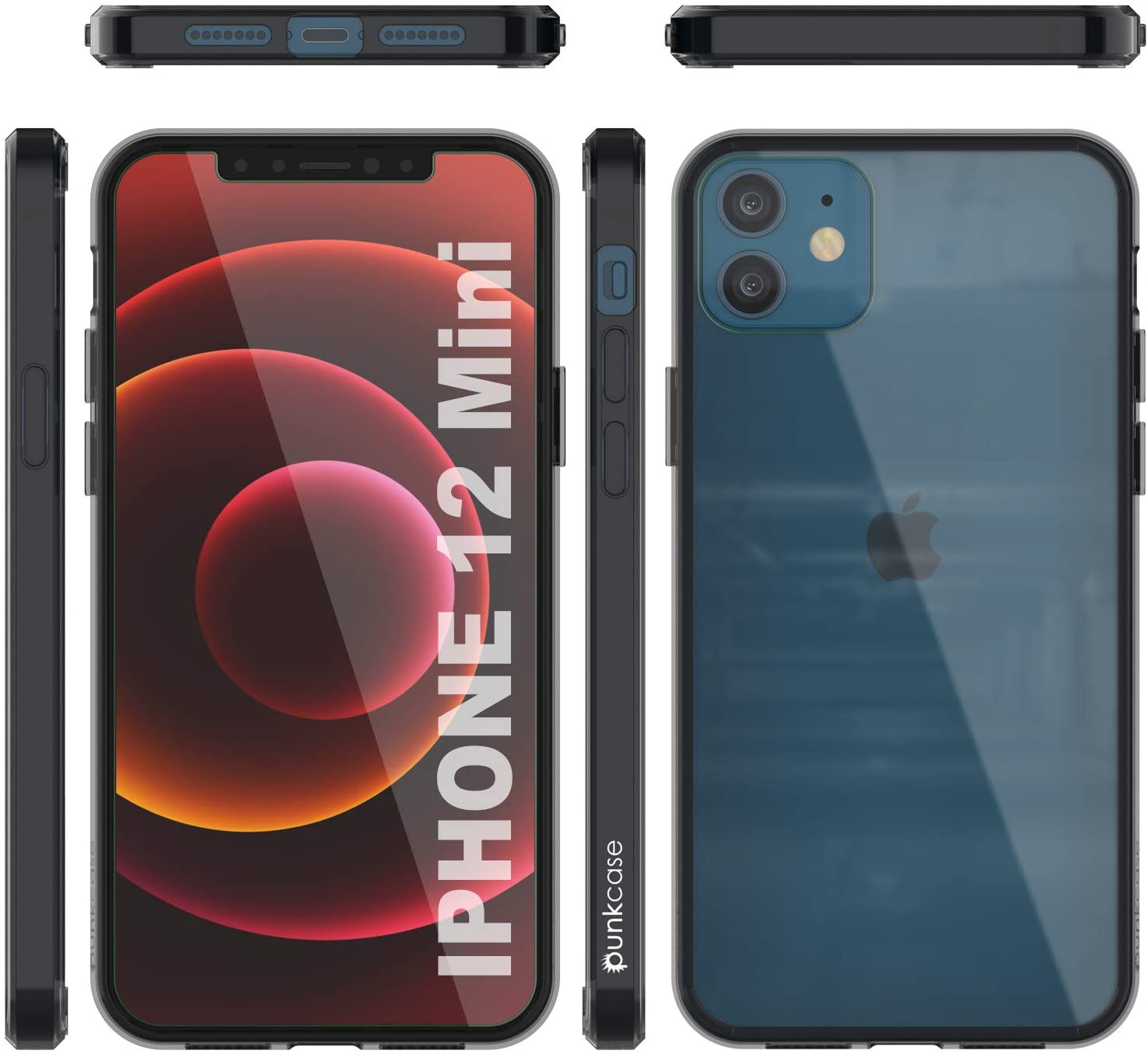 iPhone 12 Mini Case Punkcase® LUCID 2.0 Crystal Black Series w/ PUNK SHIELD Screen Protector | Ultra Fit