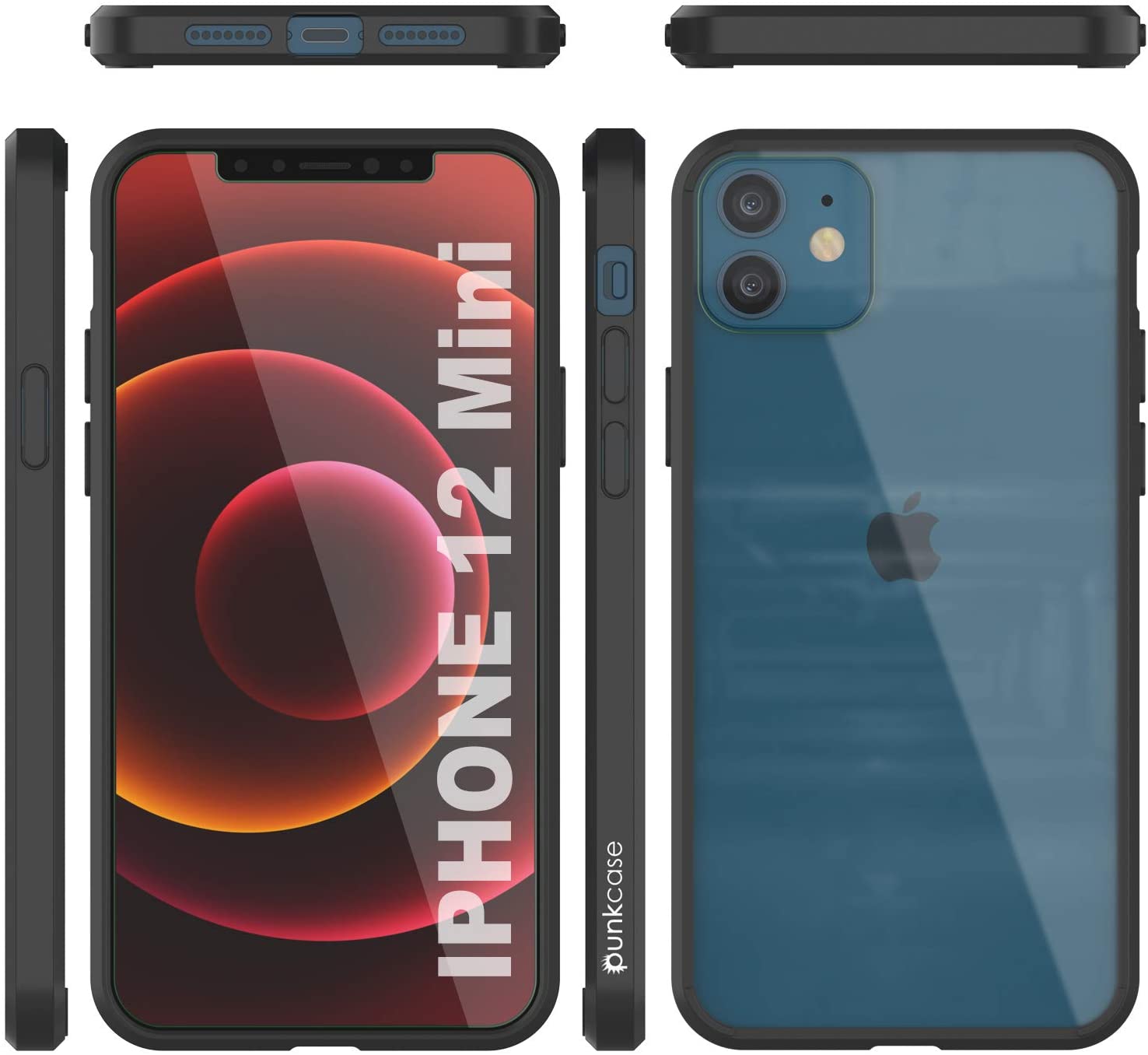 iPhone 12 Mini Case Punkcase® LUCID 2.0 Black Series w/ PUNK SHIELD Screen Protector | Ultra Fit
