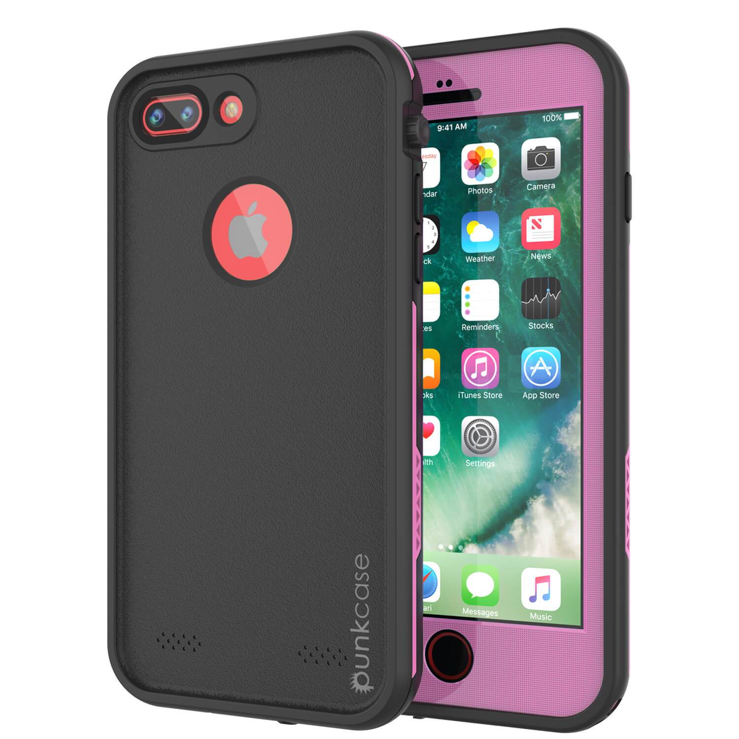 iPhone 7+ Plus Waterproof Case, Punkcase SpikeStar Pink Series | Thin Fit 6.6ft Underwater IP68