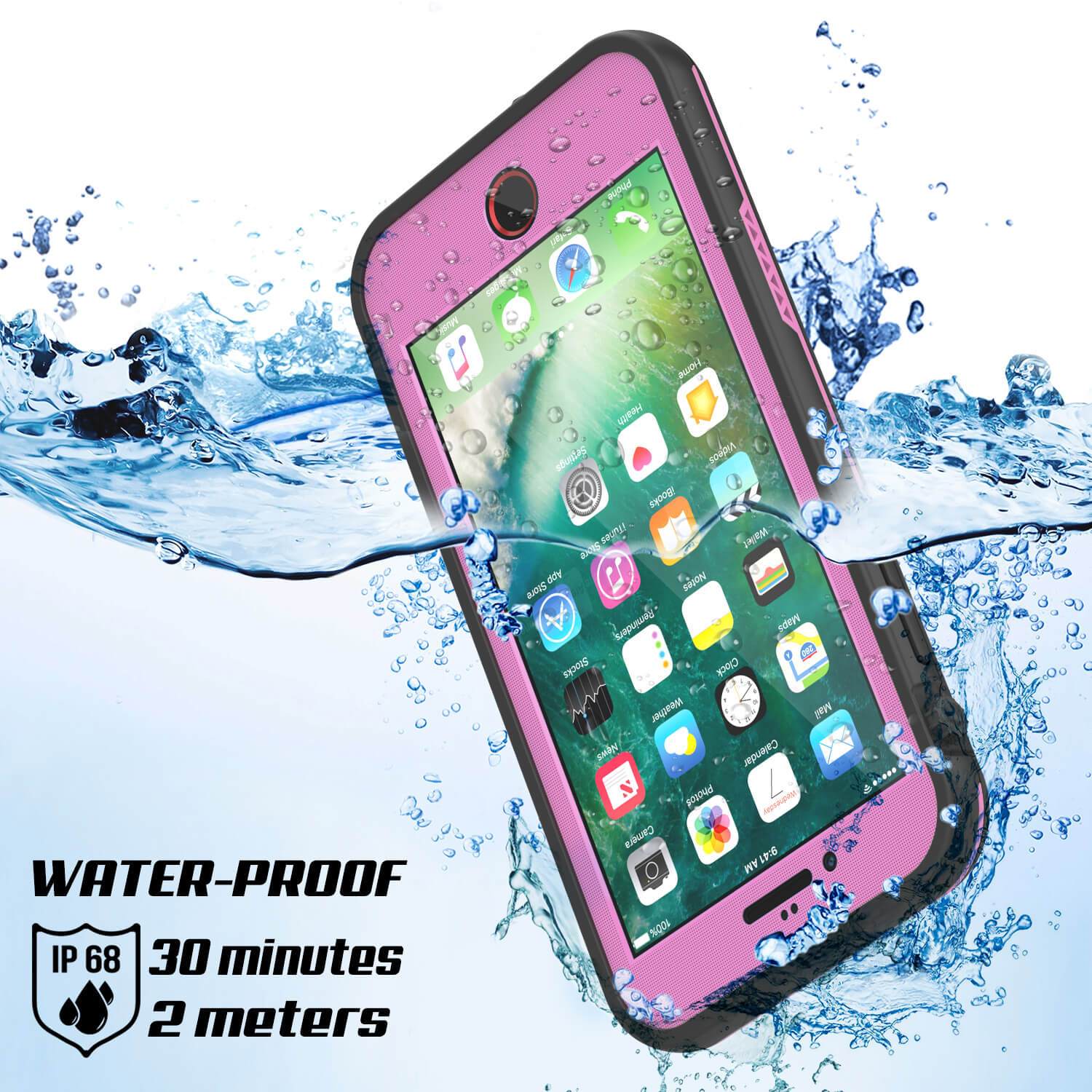 iPhone 7+ Plus Waterproof Case, Punkcase SpikeStar Pink Series | Thin Fit 6.6ft Underwater IP68