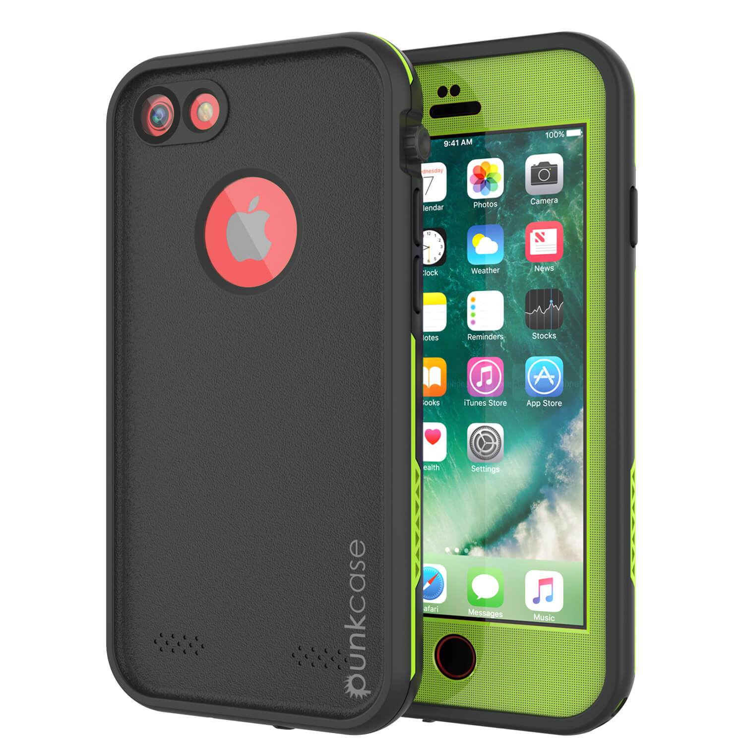 iPhone 7 Waterproof Case, Punkcase SpikeStar Light-Green Series | Thin Fit 6.6ft Underwater IP68