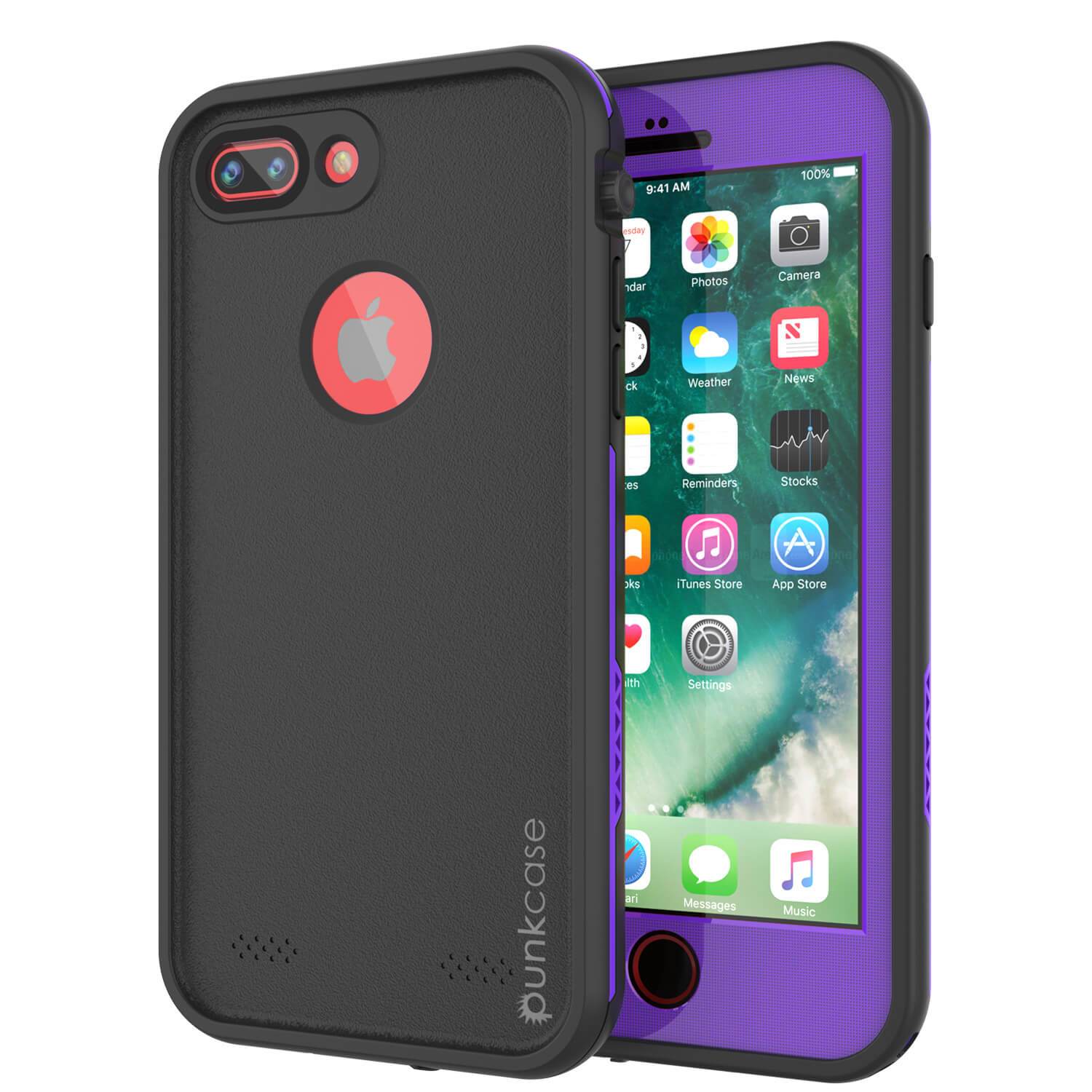 iPhone 8+ Plus Waterproof Case, Punkcase SpikeStar Purple Series | Thin Fit 6.6ft Underwater IP68